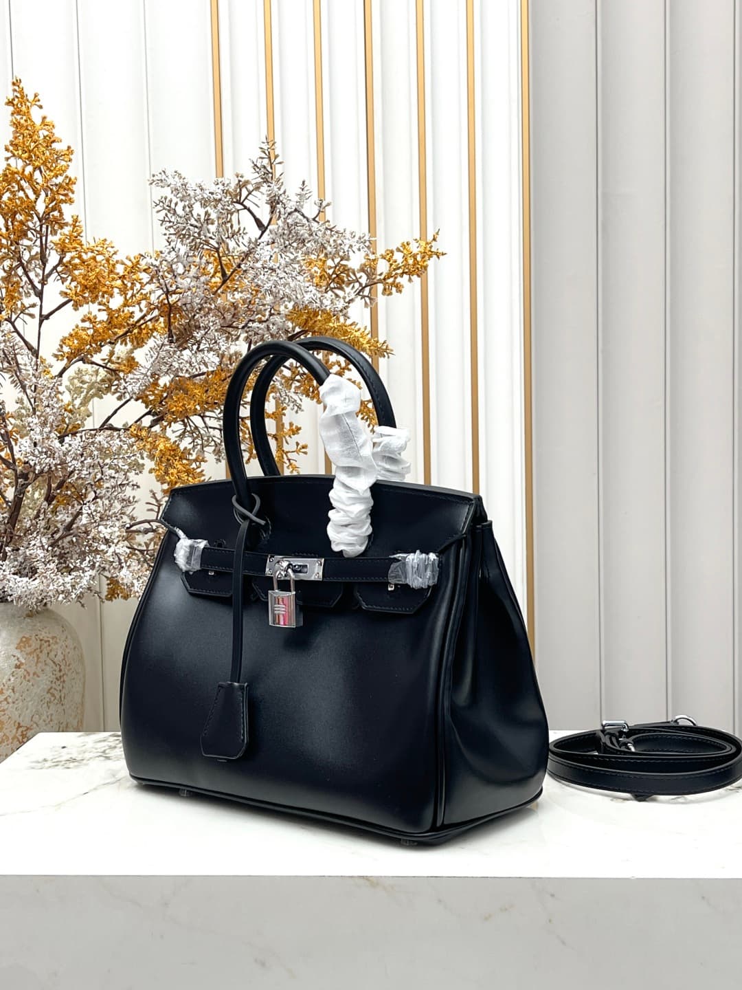 C4896 Birkin30cm💰 Black-Silver | At the end of Pupi, there’s a box with a high-class feel 🖤||👜 Hermès birkin30, black-silver leather box — image 2
