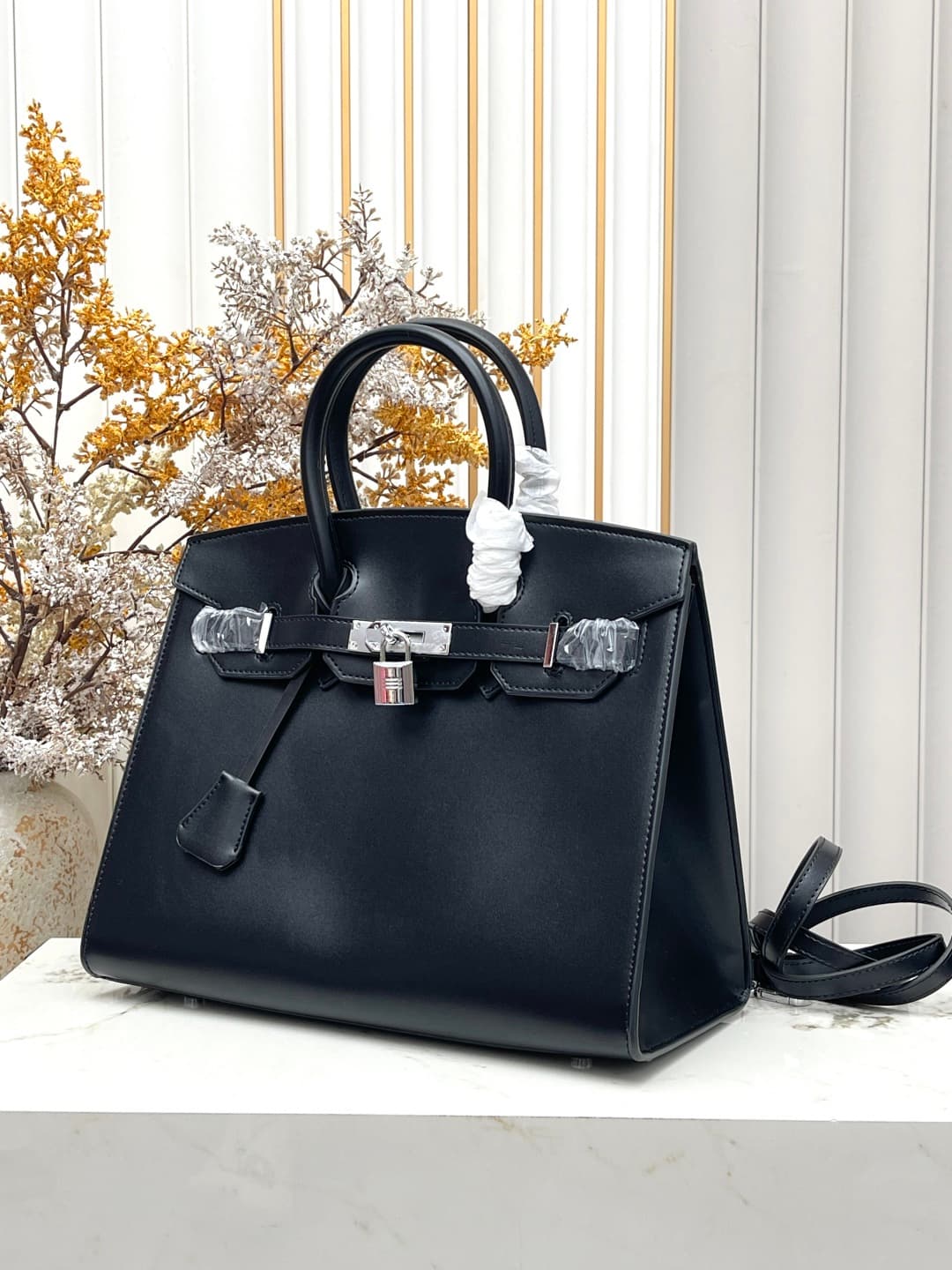 C4895 Birkin35cm Black Silver | At the end of Pu Pi, there’s a box with a high-end feel🖤||👜 Hermès birkin30 Black Silver box leather — image 2