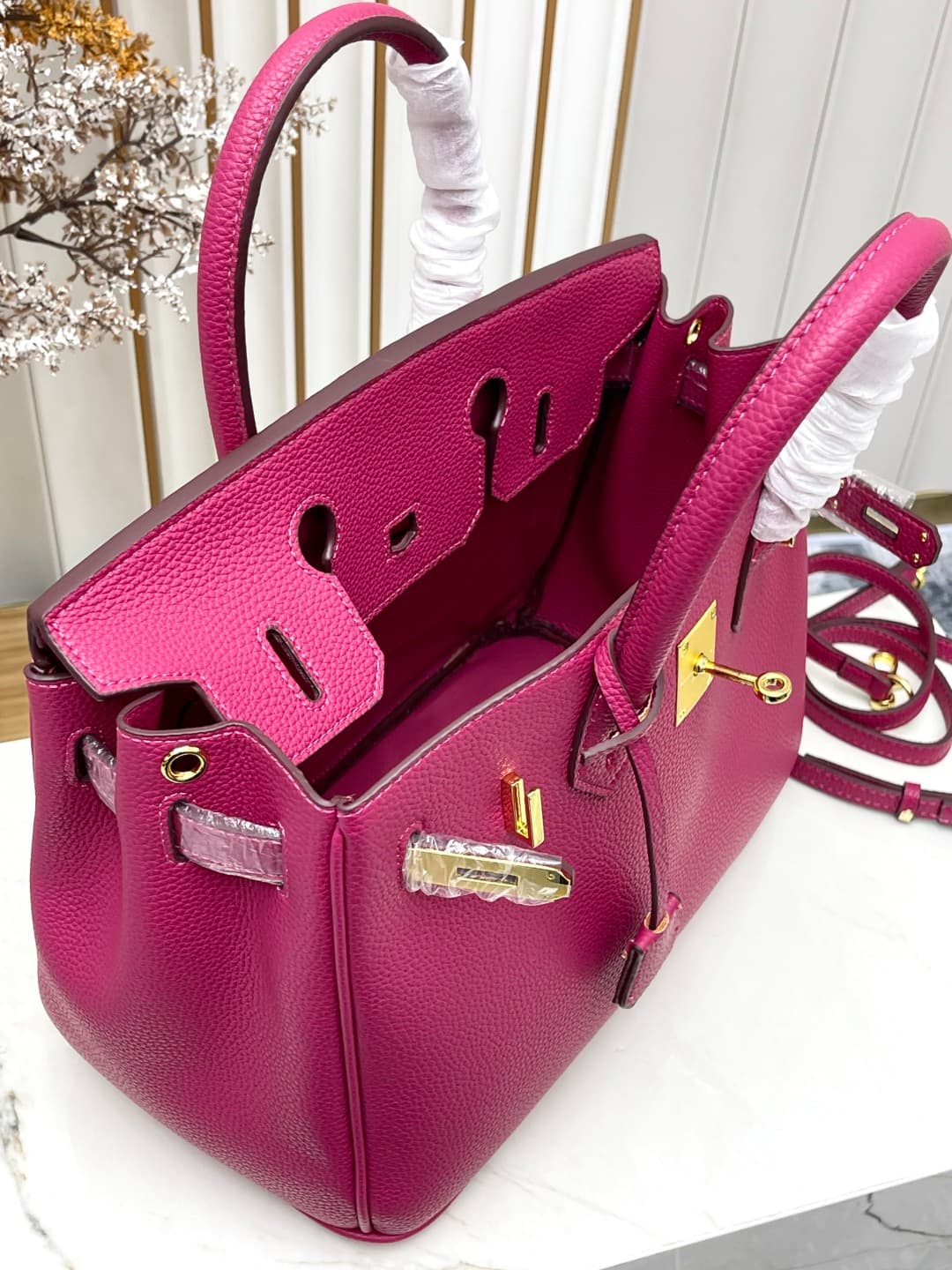 C4926 Gold clasp (30cm)(25cm)(20cm) Hermes Birkin platinum bag — image 7