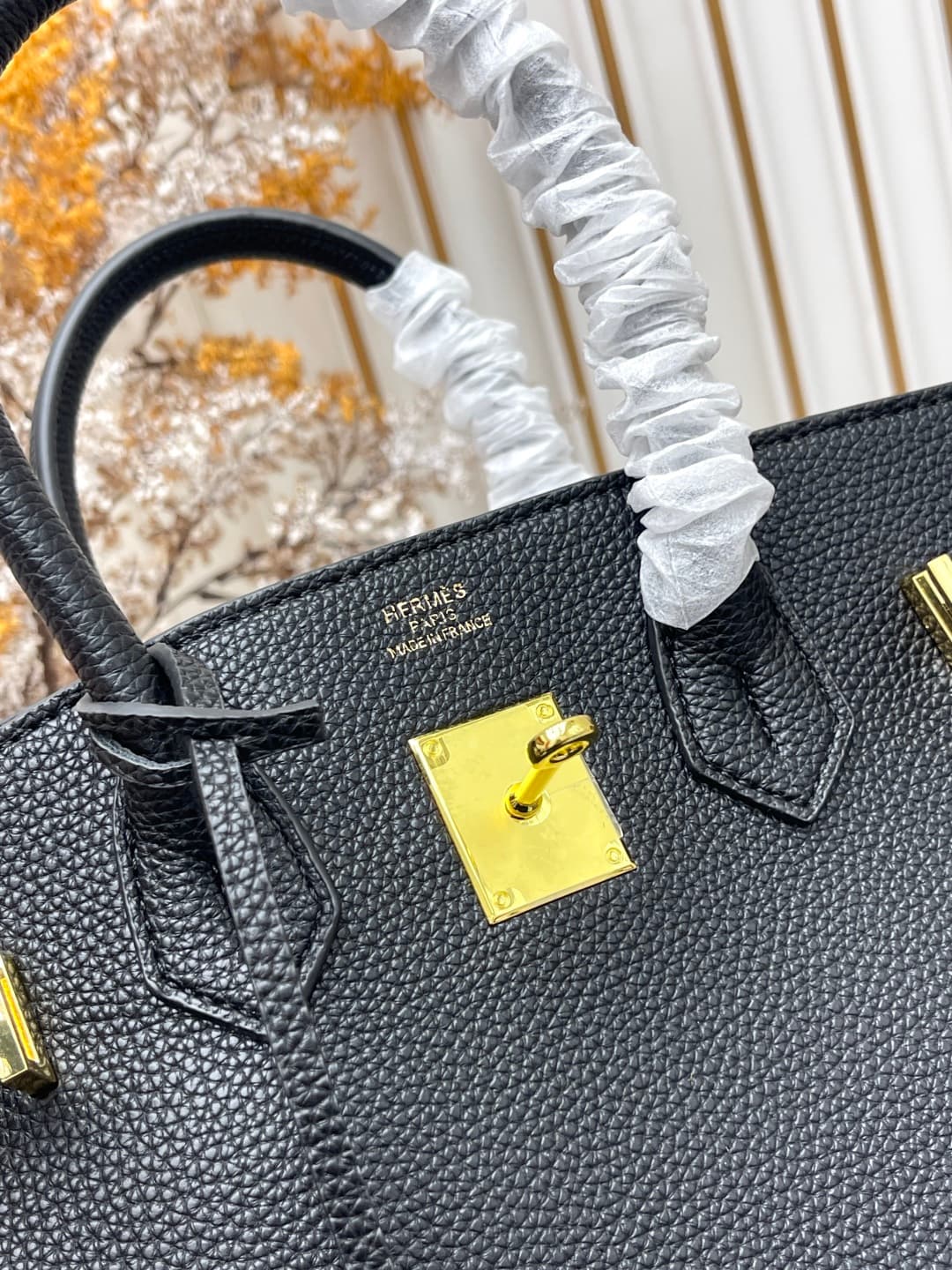 C4924 Gold clasp (30cm)(25cm)(20cm) Hermès Birkin platinum bag — image 8