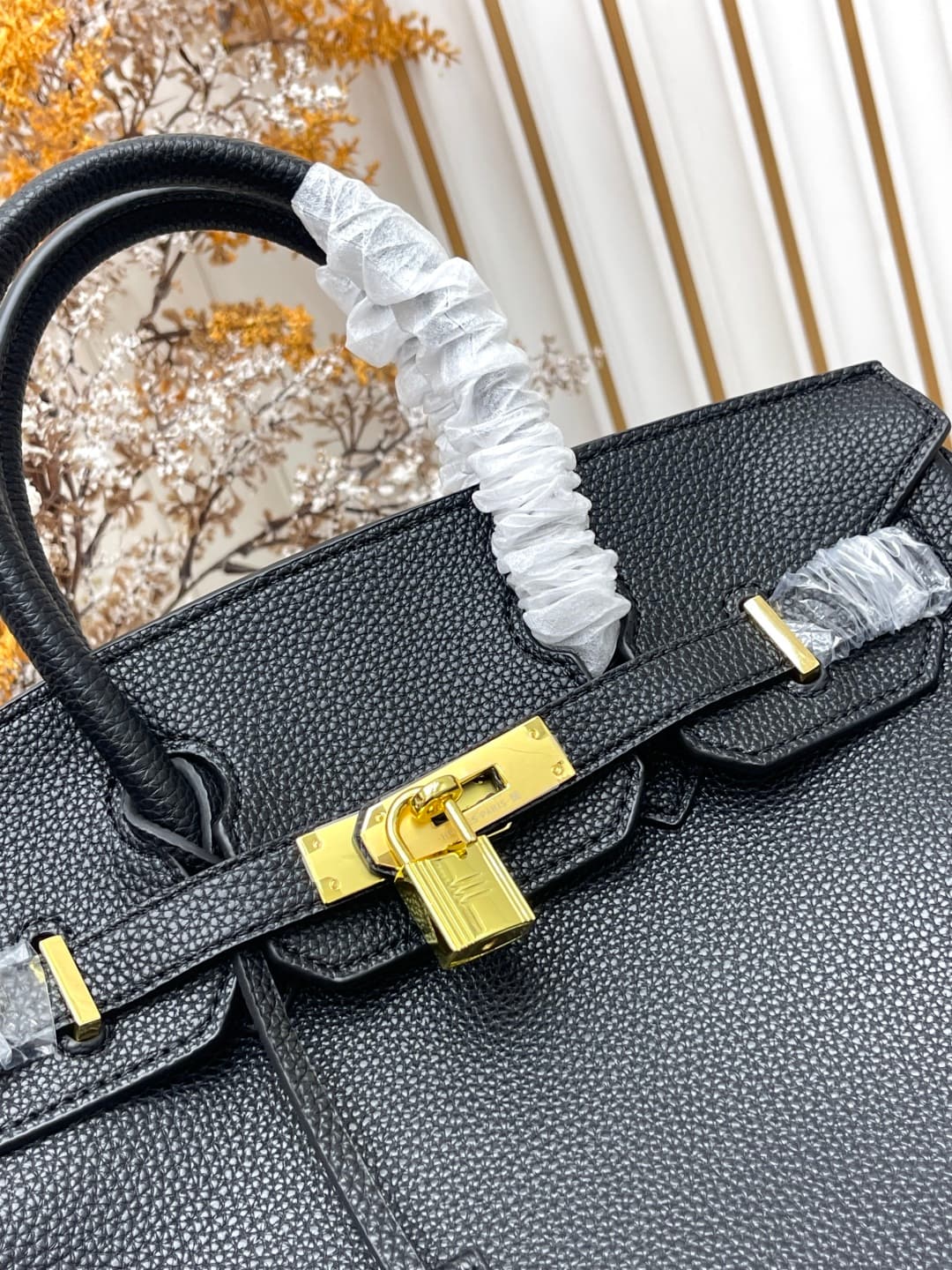 C4924 Gold clasp (30cm)(25cm)(20cm) Hermès Birkin platinum bag — image 5