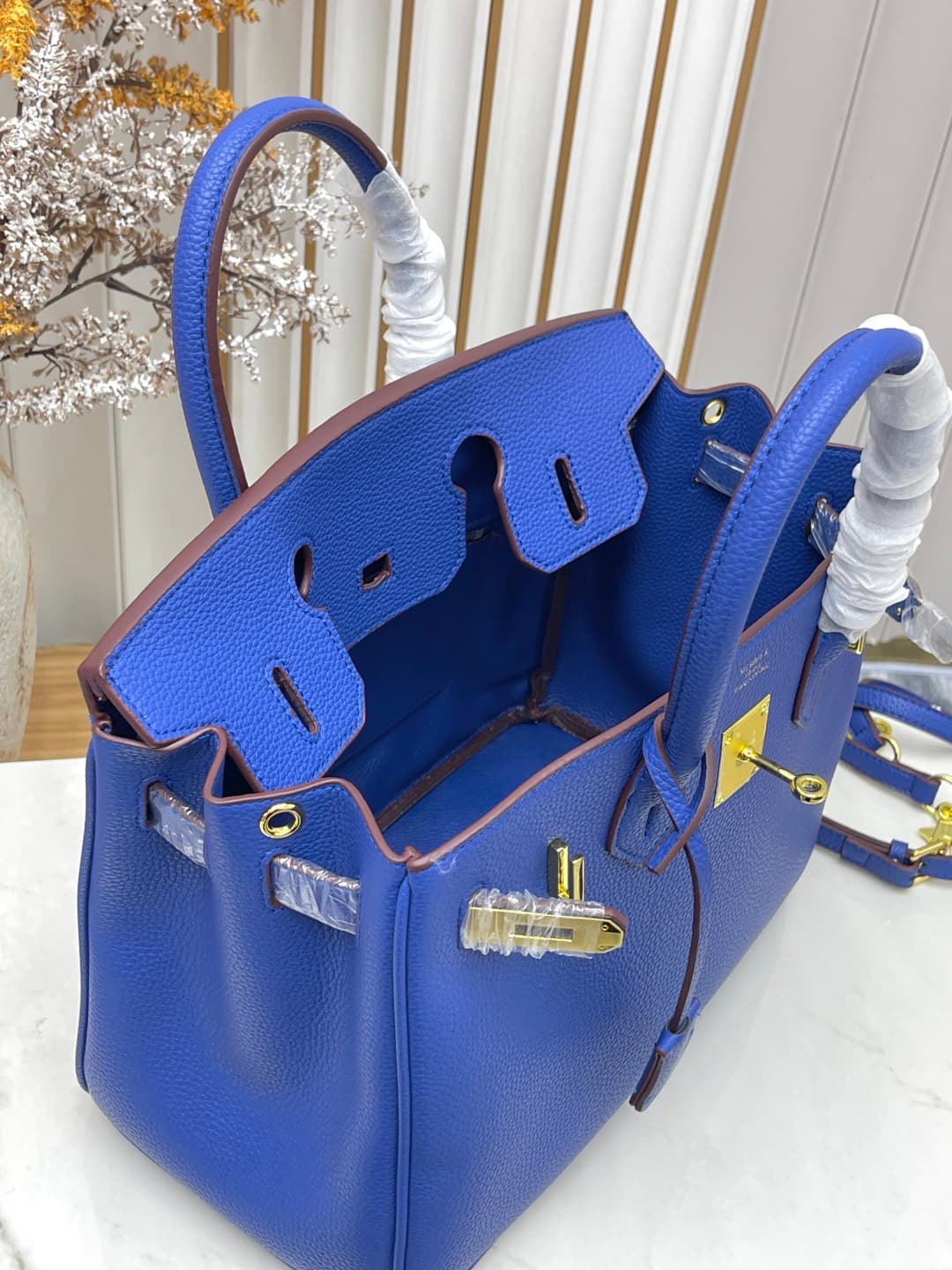 C4918 Gold Clasp (30cm)(25cm)(20cm) Hermes Birkin platinum bag — image 7