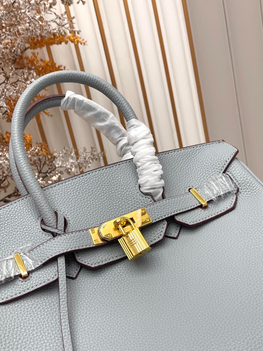 C4916 Gold clasp (30cm)(25cm)(20cm) Hermes Birkin platinum bag — image 5