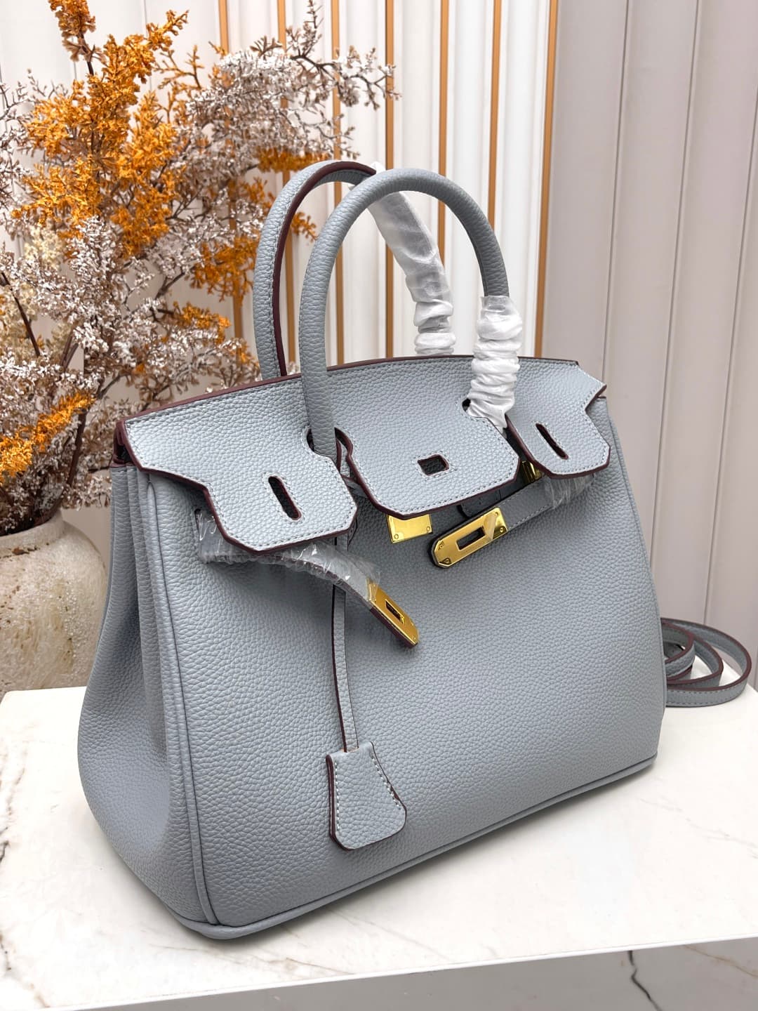 C4916 Gold clasp (30cm)(25cm)(20cm) Hermes Birkin platinum bag — image 6