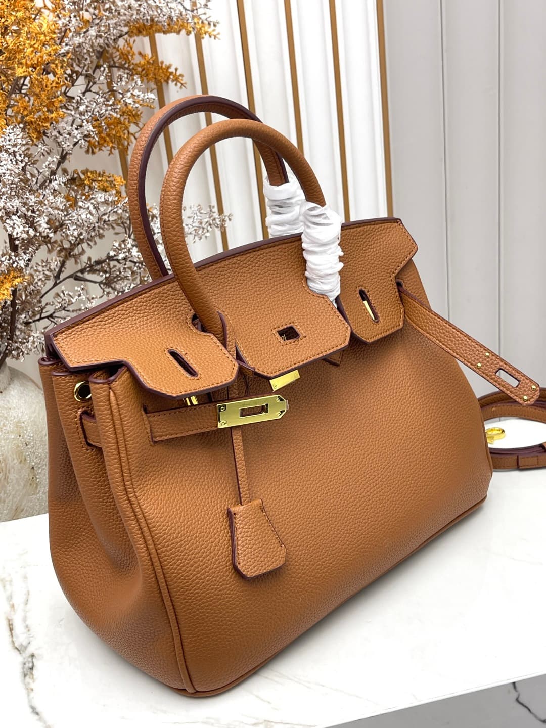 C4915 Gold clasp (30cm)(25cm)(20cm) Hermès Birkin platinum bag — image 6