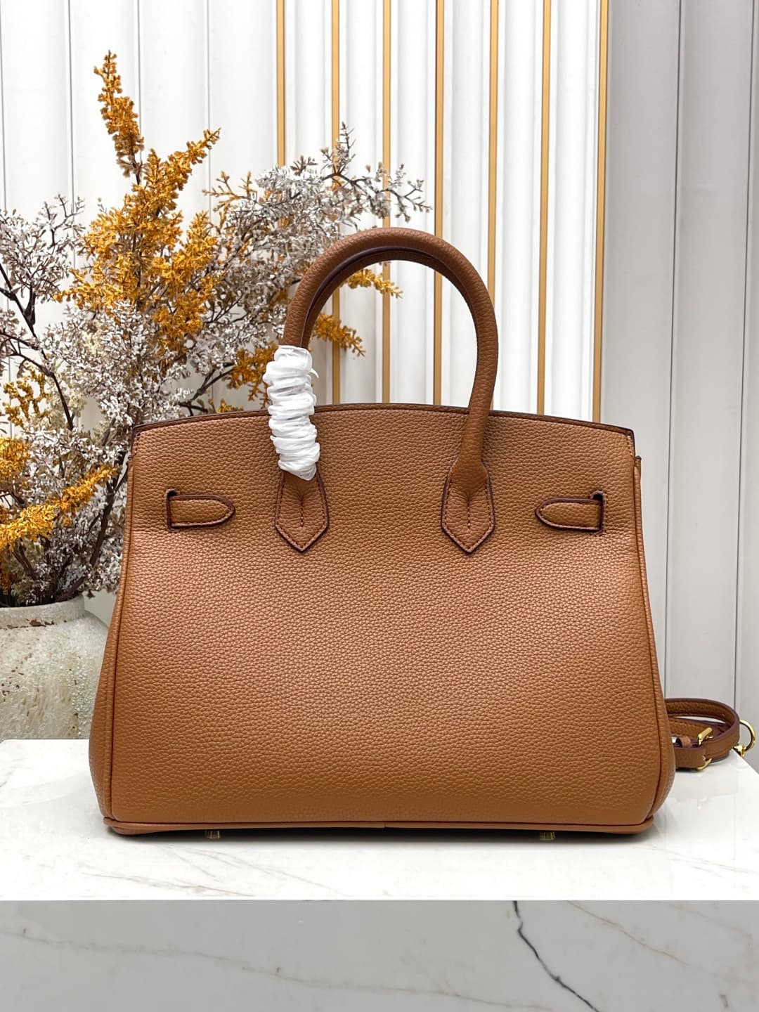 C4915 Gold clasp (30cm)(25cm)(20cm) Hermès Birkin platinum bag — image 3