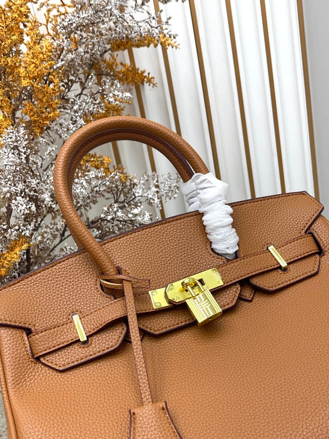 C4915 Gold clasp (30cm)(25cm)(20cm) Hermès Birkin platinum bag — image 5