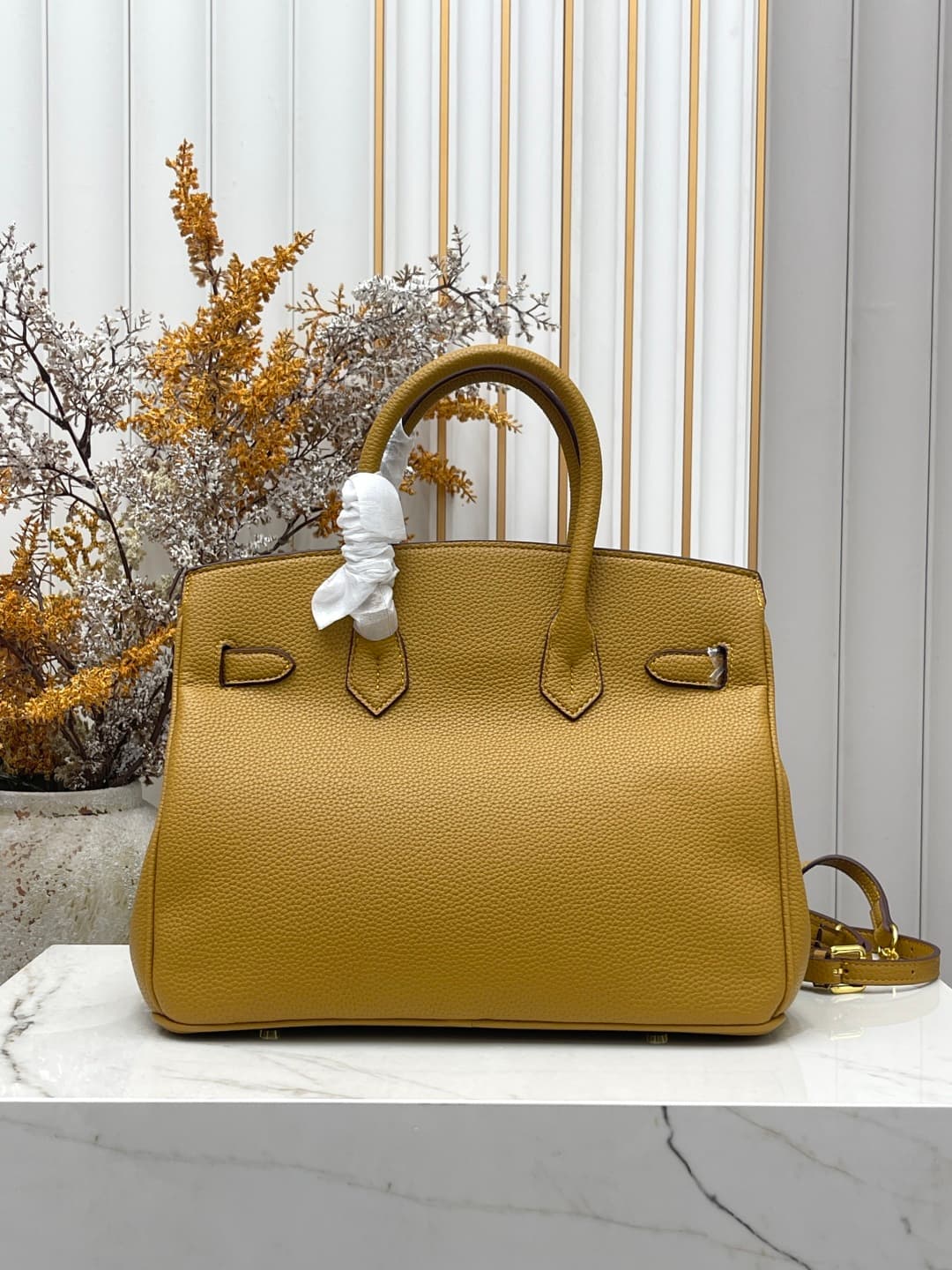 C4914 Gold clasp (30cm)(25cm)(20cm) Hermès Birkin platinum bag — image 3
