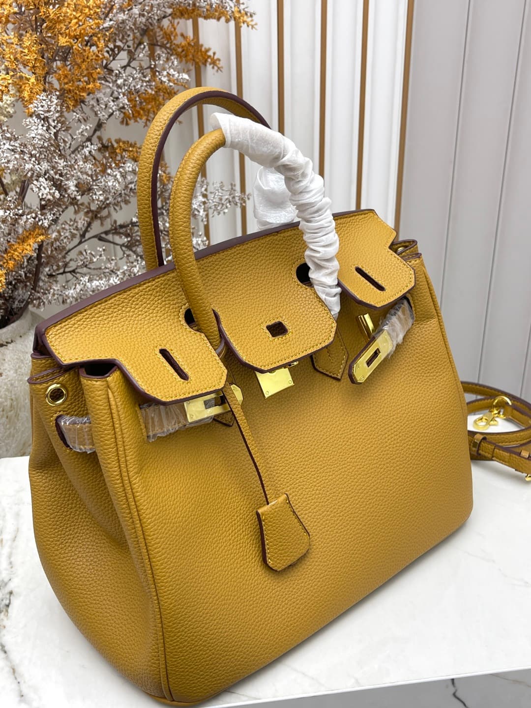 C4914 Gold clasp (30cm)(25cm)(20cm) Hermès Birkin platinum bag — image 7