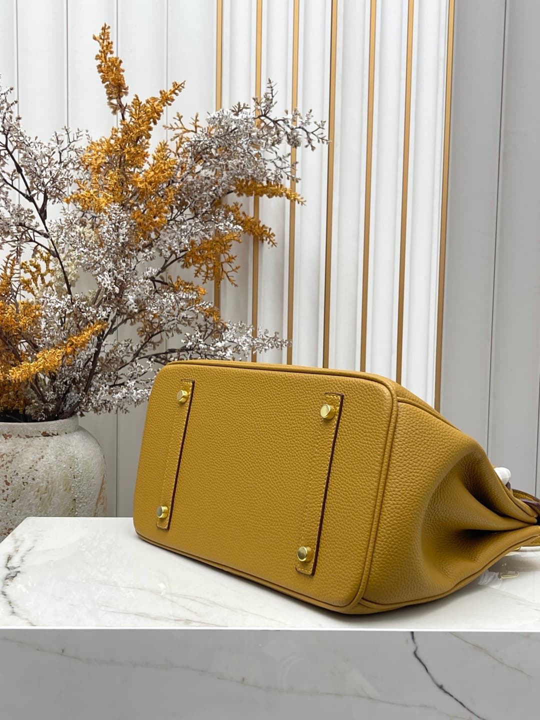 C4914 Gold clasp (30cm)(25cm)(20cm) Hermès Birkin platinum bag — image 4
