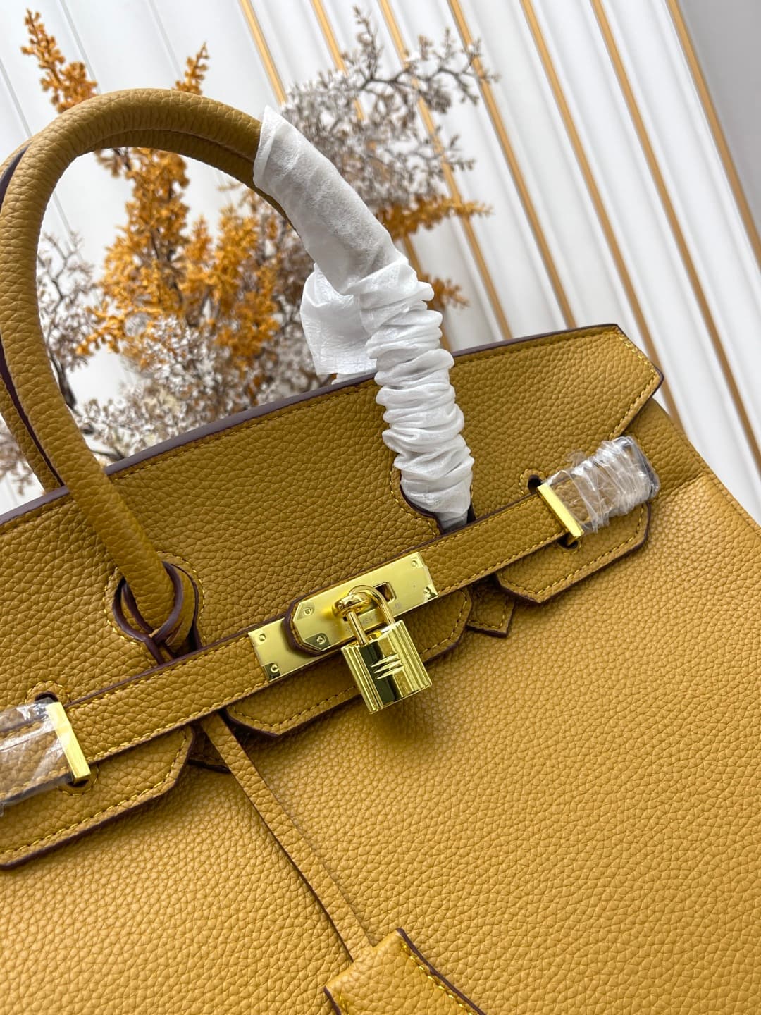 C4914 Gold clasp (30cm)(25cm)(20cm) Hermès Birkin platinum bag — image 5