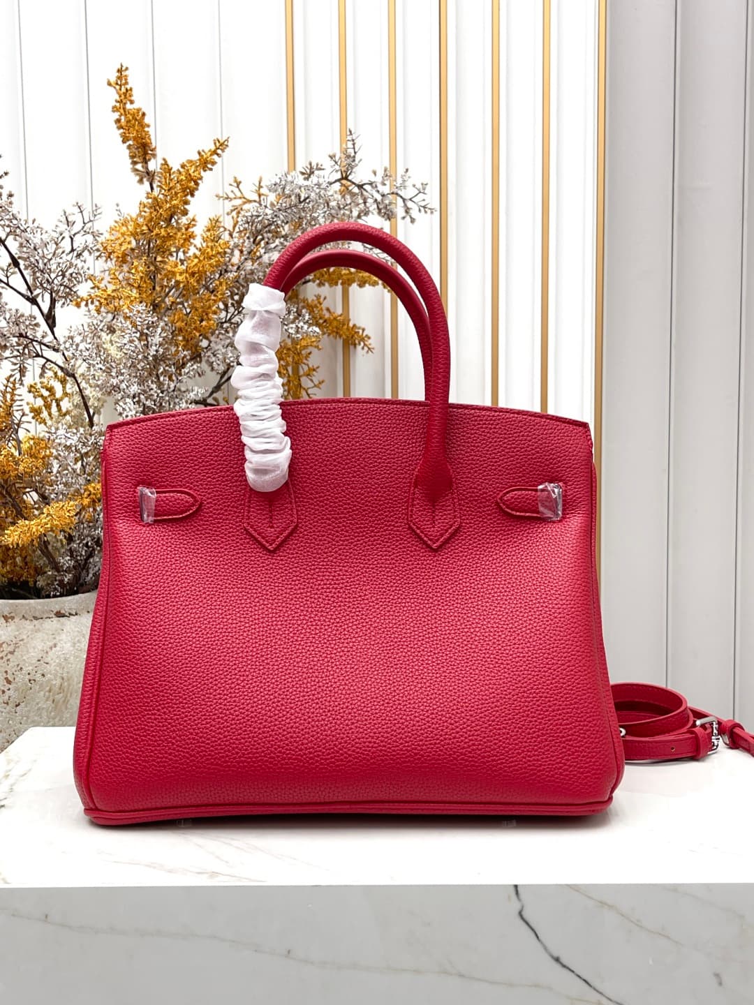 C4911 Silver clasp (30cm)(25cm)(20cm) Hermès Birkin platinum bag — image 3