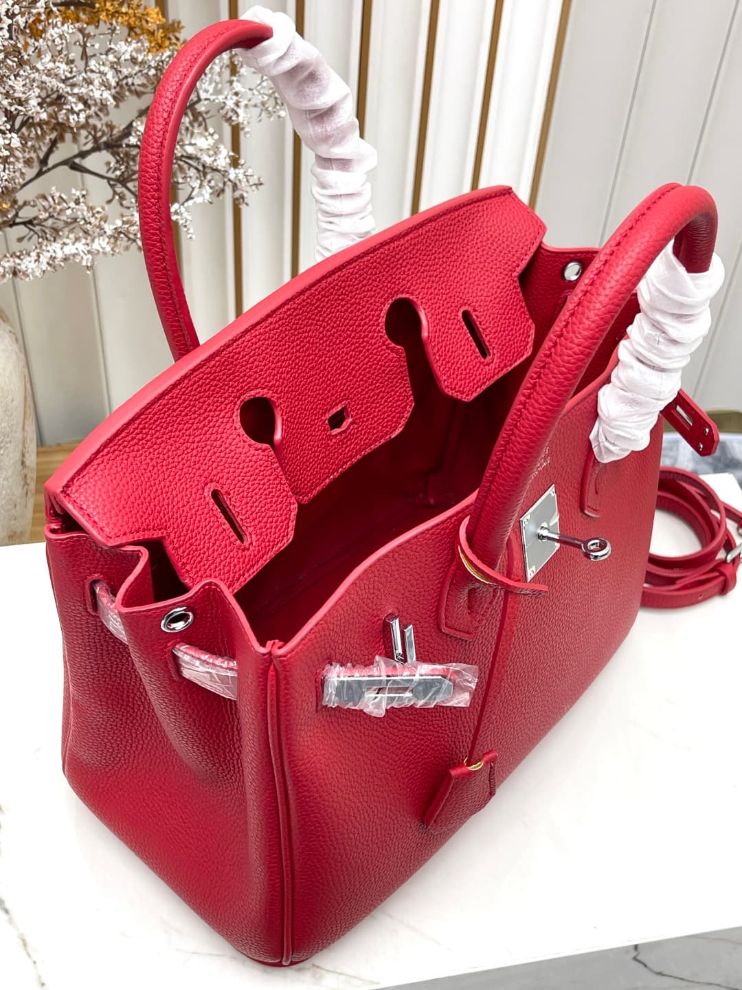 C4911 Silver clasp (30cm)(25cm)(20cm) Hermès Birkin platinum bag — image 7