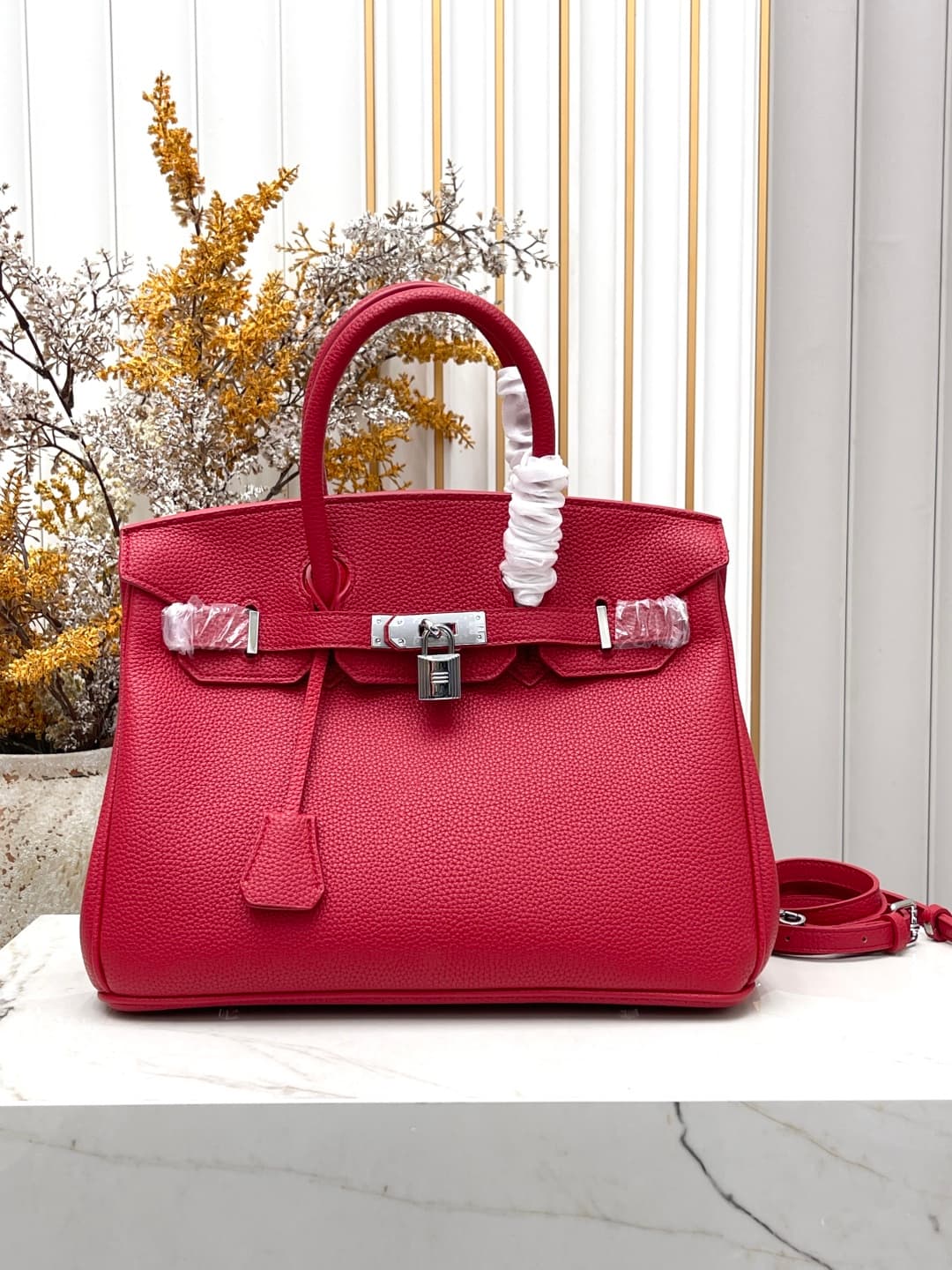 C4903 Silver clasp (30cm)(25cm)(20cm) Hermès Birkin platinum bag — image 8
