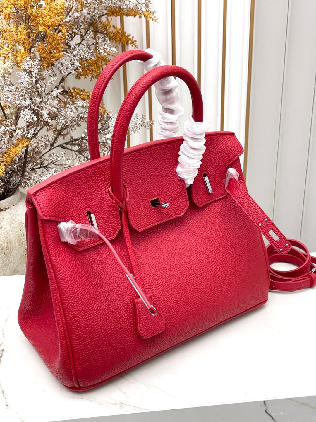 C4911 Silver clasp (30cm)(25cm)(20cm) Hermès Birkin platinum bag — image 6