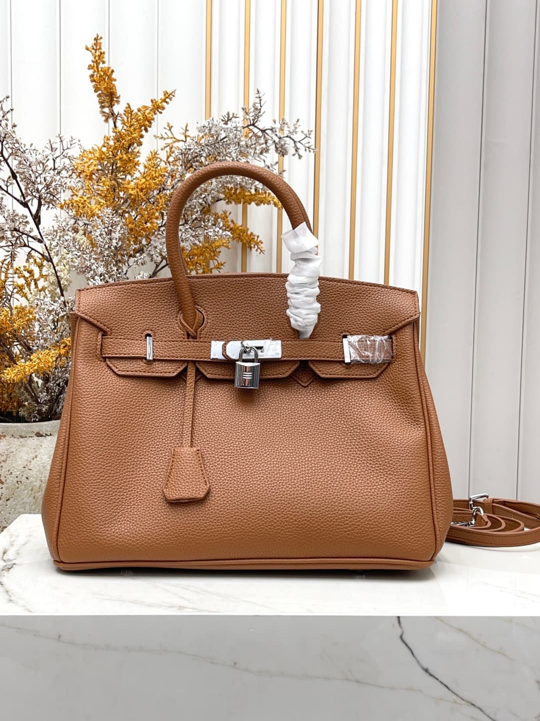 C4903 Silver clasp (30cm)(25cm)(20cm) Hermès Birkin platinum bag — image 7