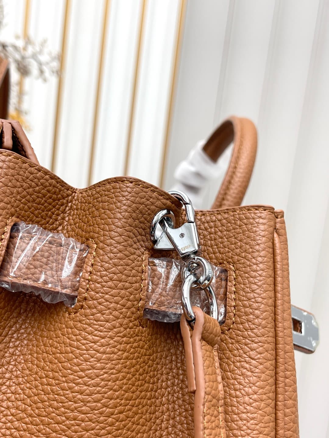 C4910 Silver clasp (30cm)(25cm)(20cm) Hermes Birkin platinum bag — image 8