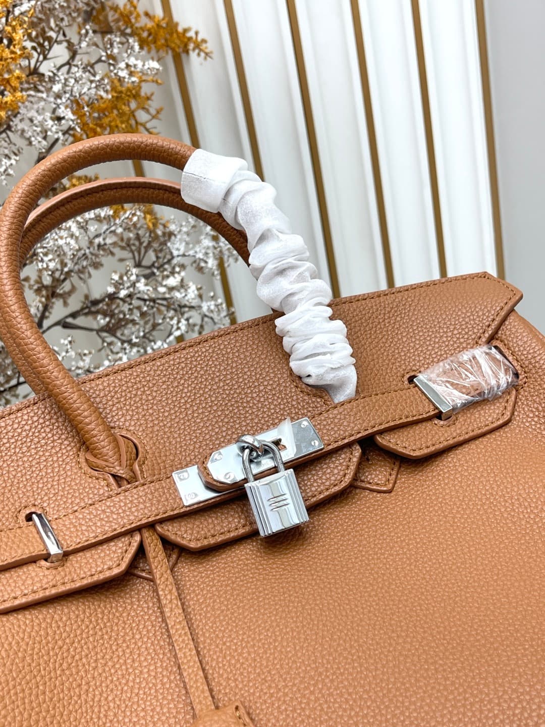 C4910 Silver clasp (30cm)(25cm)(20cm) Hermes Birkin platinum bag — image 4