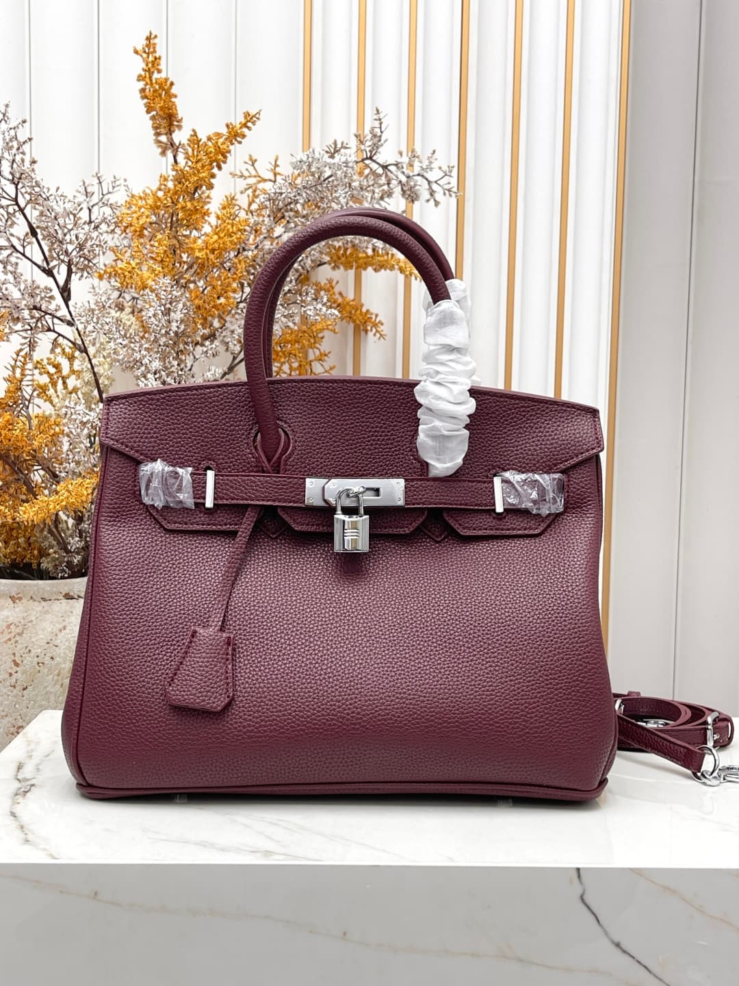 C4903 Silver clasp (30cm)(25cm)(20cm) Hermès Birkin platinum bag — image 5