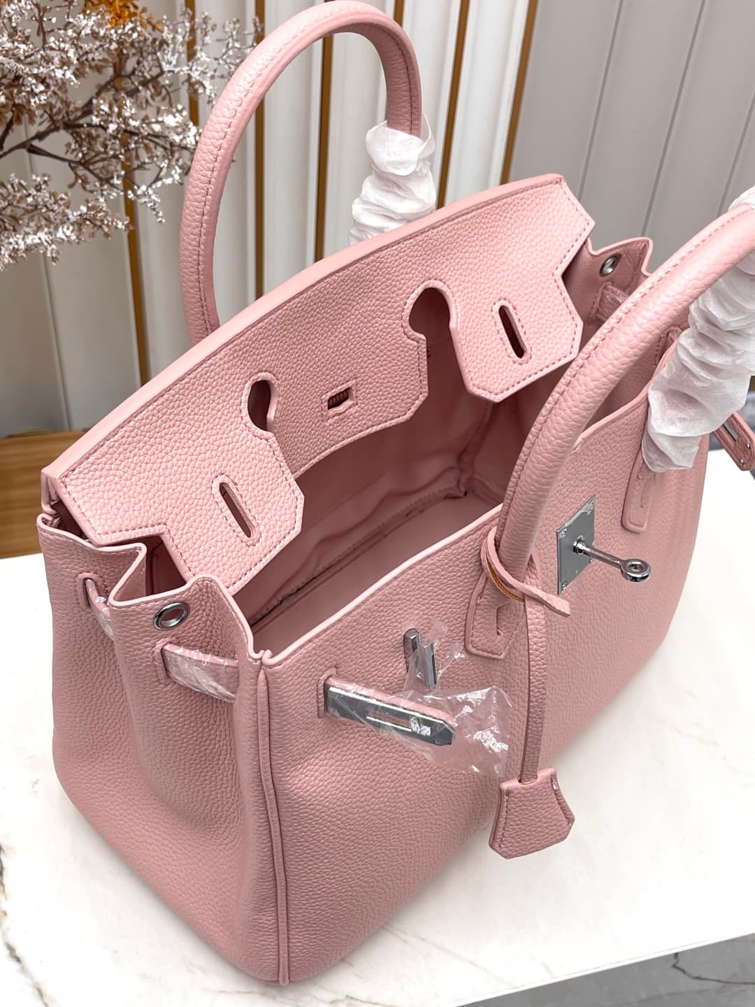 C4907 Silver clasp (30cm)(25cm)(20cm) Hermes Birkin platinum bag — image 7