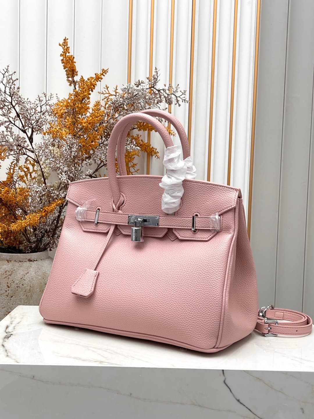 C4907 Silver clasp (30cm)(25cm)(20cm) Hermes Birkin platinum bag — image 2