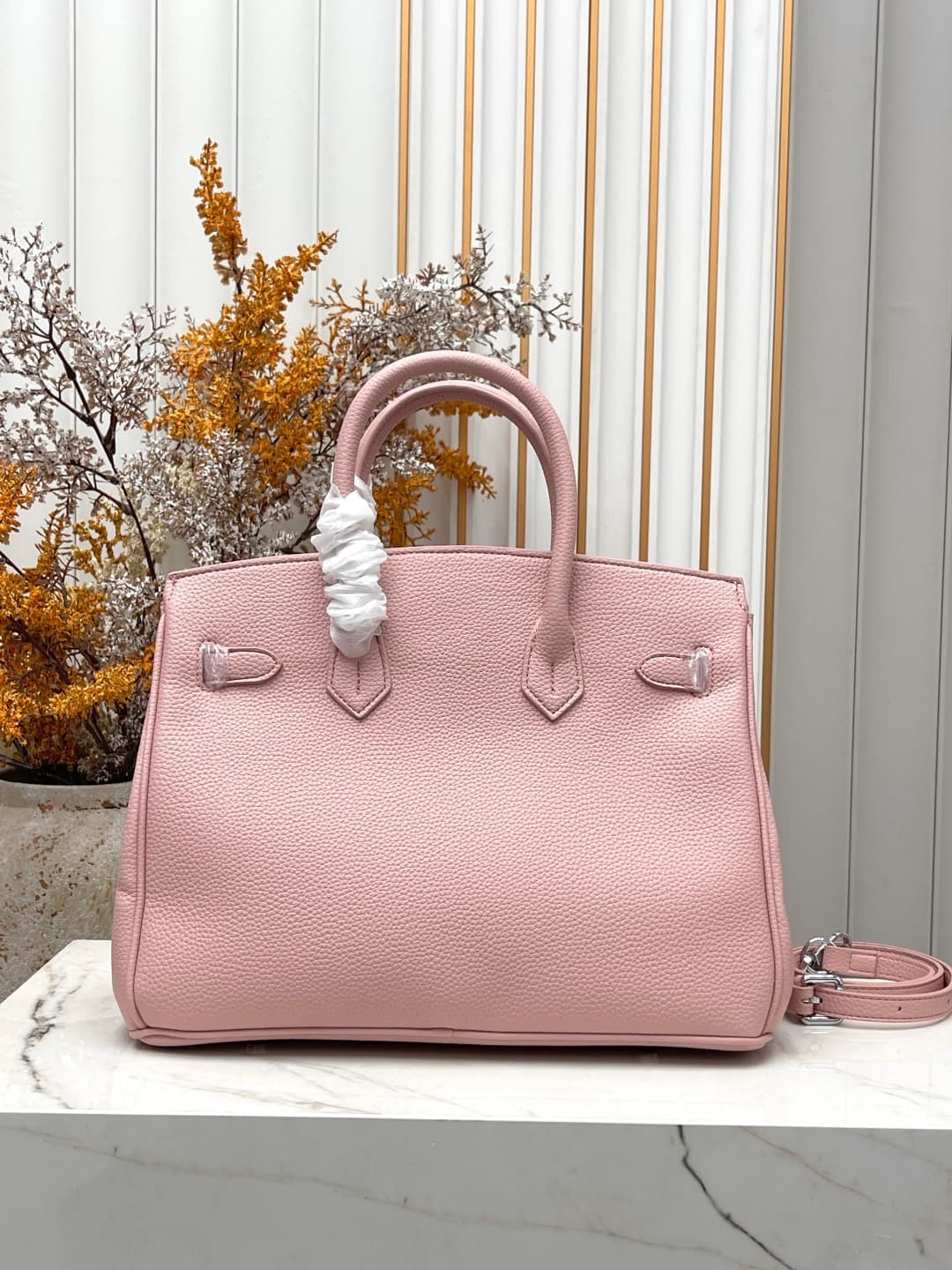 C4907 Silver clasp (30cm)(25cm)(20cm) Hermes Birkin platinum bag — image 3