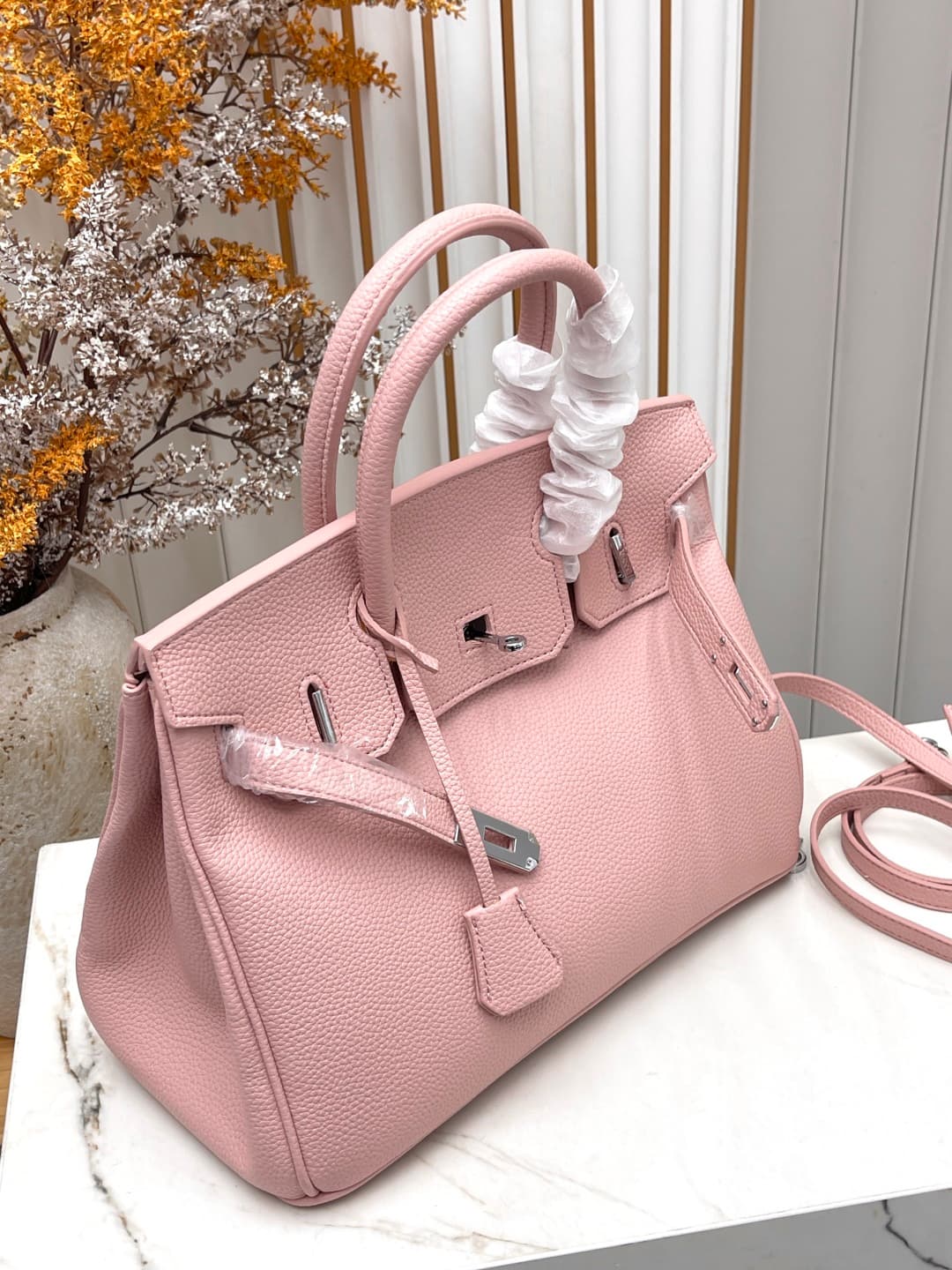 C4907 Silver clasp (30cm)(25cm)(20cm) Hermes Birkin platinum bag — image 6