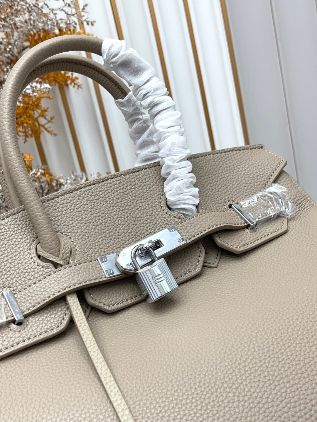 C4906 Silver clasp (30cm)(25cm)(20cm) Hermès Birkin platinum bag — image 5