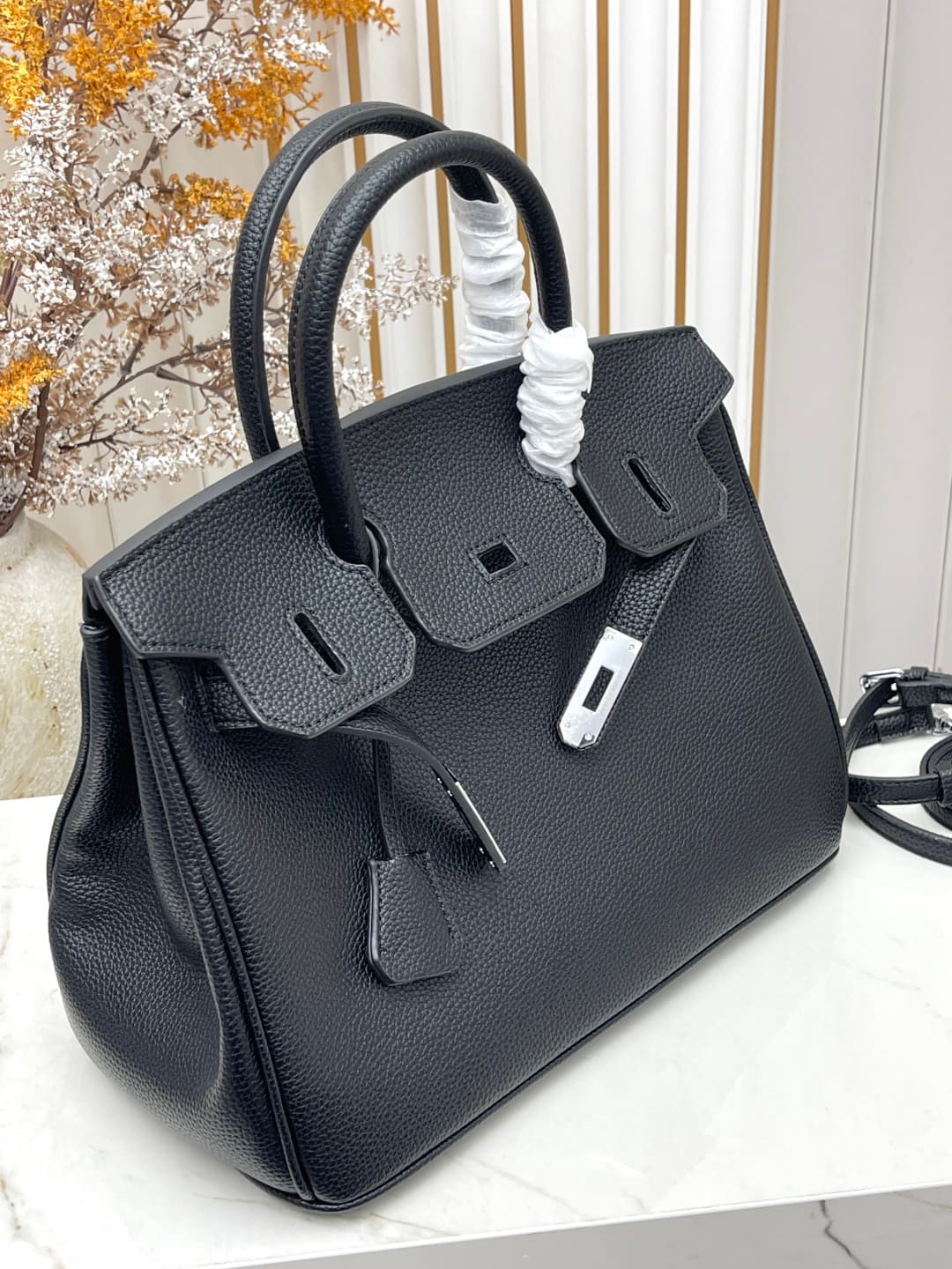 C4904 Silver clasp (30cm)(25cm)(20cm) Hermès Birkin platinum bag — image 6