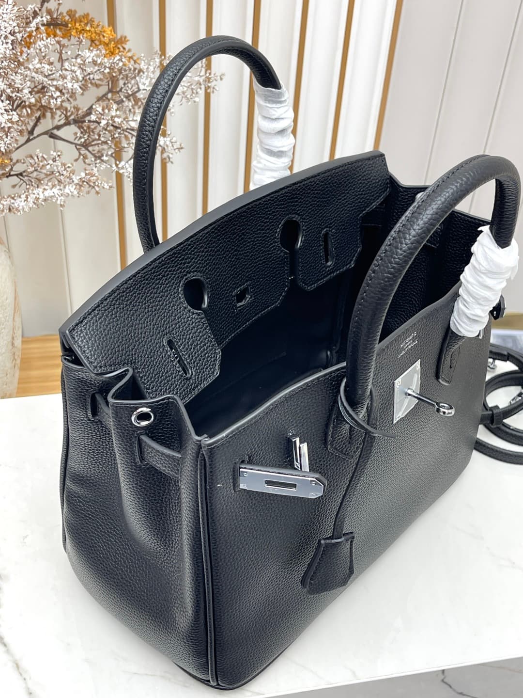 C4904 Silver clasp (30cm)(25cm)(20cm) Hermès Birkin platinum bag — image 7