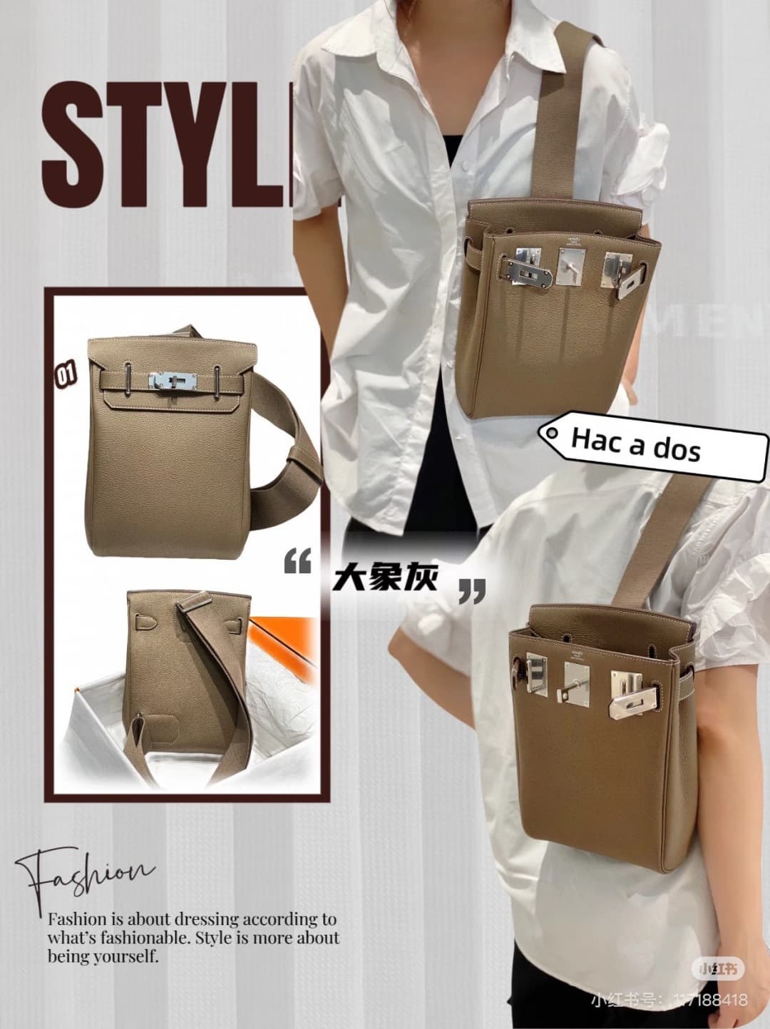 C4748 💰Prime leather – Hermès Hac a Dos is absolutely amazing. A Birkin-style crossbody bag? Hello, babies! — image 4
