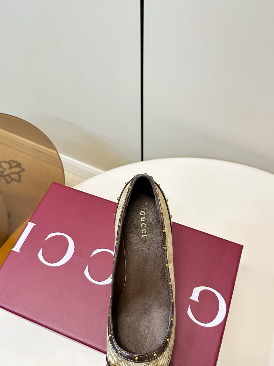 D6897 Gucci 26ss Gucci buckle rivet pointed classic lace high heels P — image 8