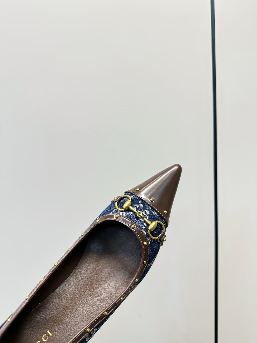 D6896 Gucci 26ss Gucci buckle rivet pointed classic monogram high heels P — image 7