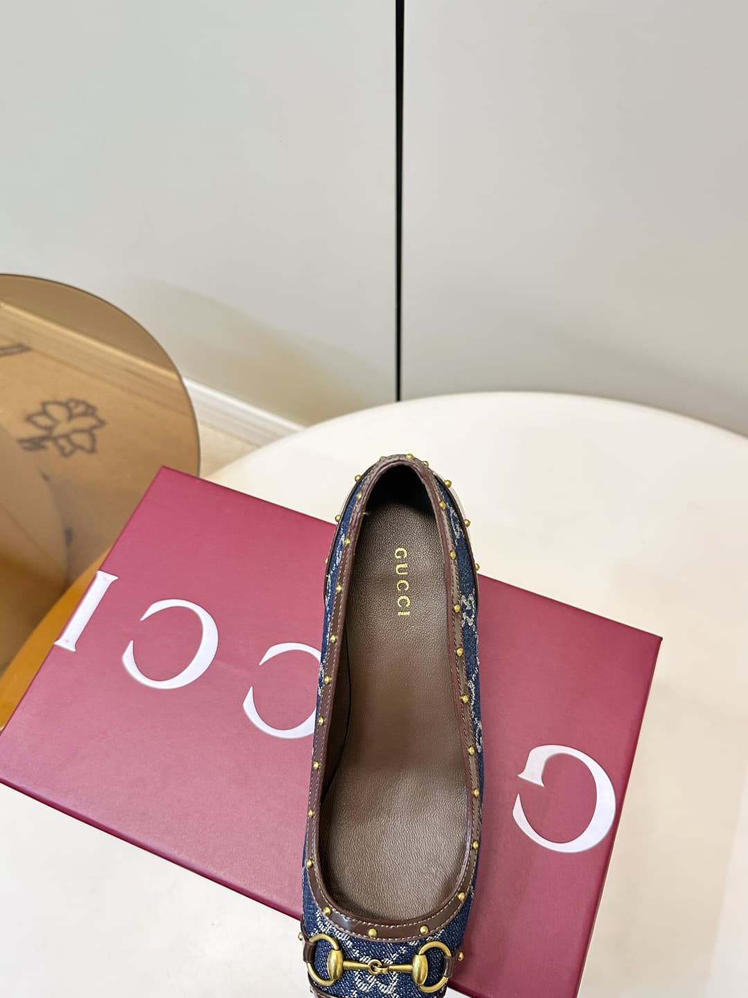 D6896 Gucci 26ss Gucci buckle rivet pointed classic monogram high heels P — image 8