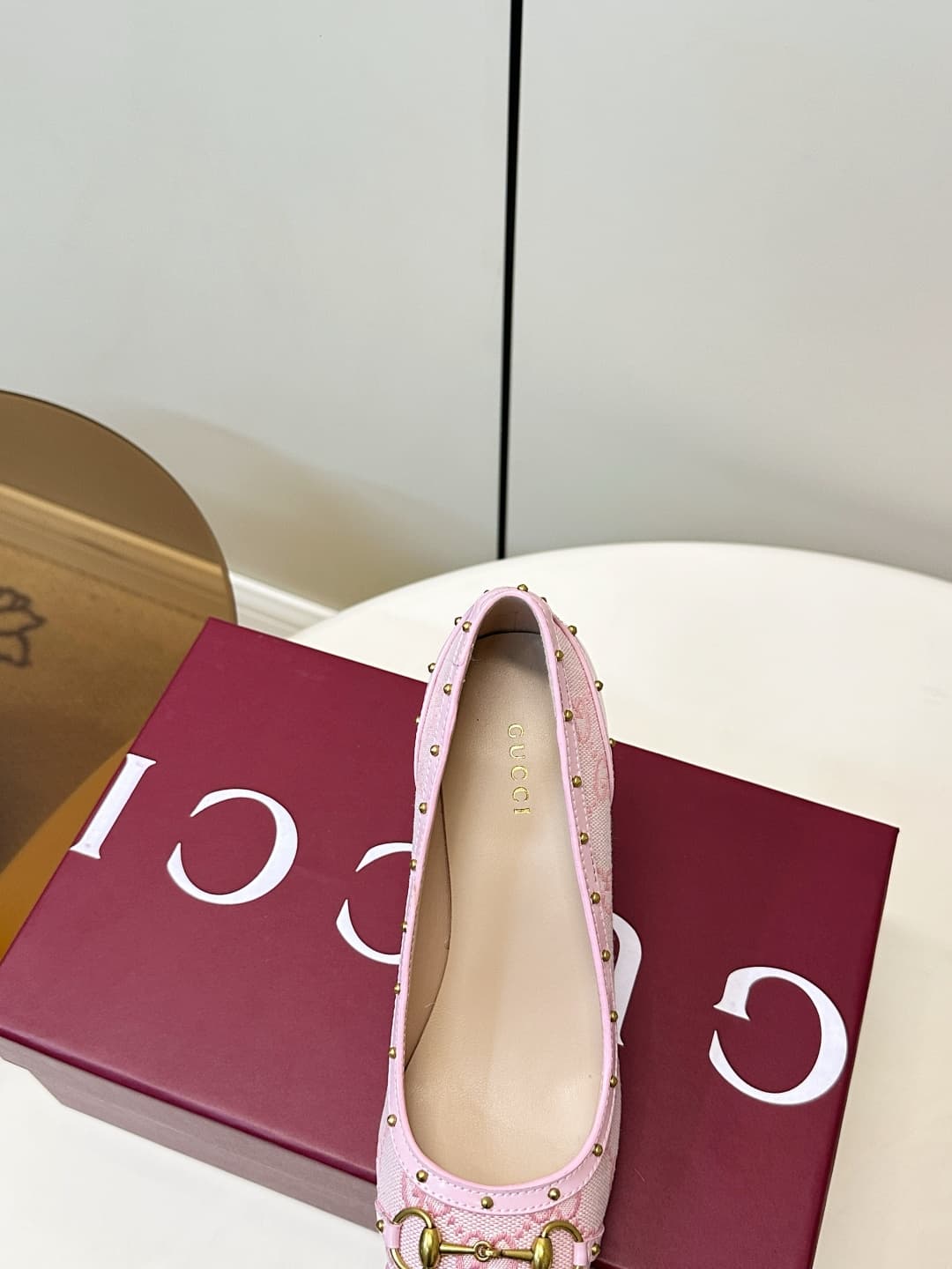 D6895 Gucci 26ss Gucci buckle rivet pointed classic monogram high heels P — image 8