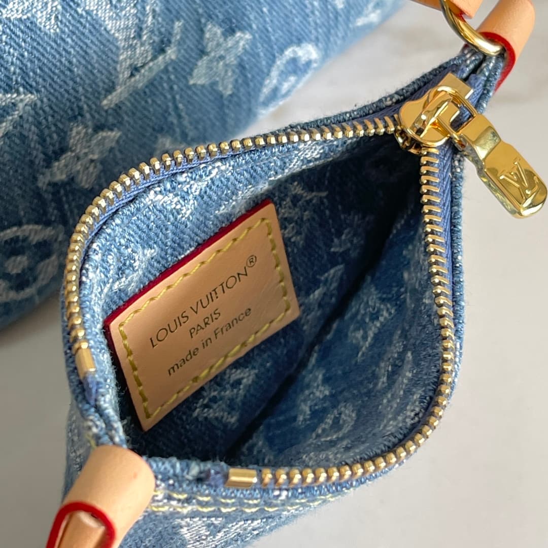C5016 [163C01 Chip Version] Internal price P. Model number: M28107. Enhanced version of the original model💪【Exclusive real photo background image】The bucket bag is made from denim fabric, presenting a fresh look—adding a modern and casual touch to the Den — image 5