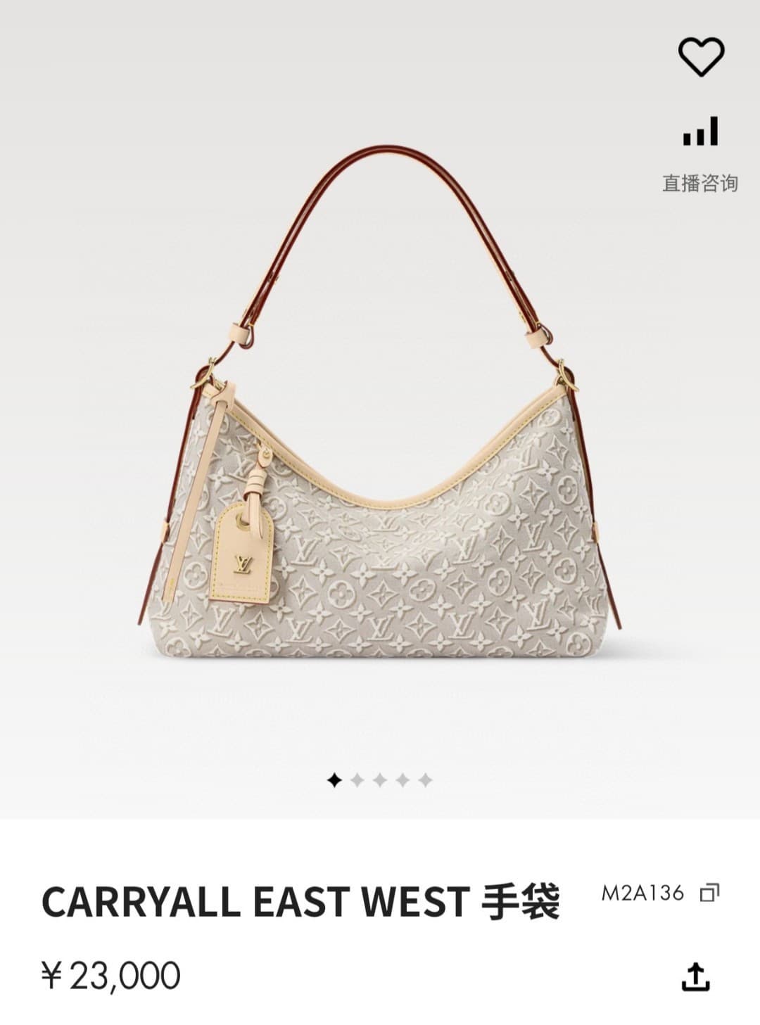 C5015 [163C01 Chip Version] Internal price P. Model number: M2A136, enhanced version of the original model💪【Exclusive real photo background】 White print denim underarm bag, shoulder bag CARRYALL EAST WEST handbag. 2026, early autumn collection featuring t — image 1