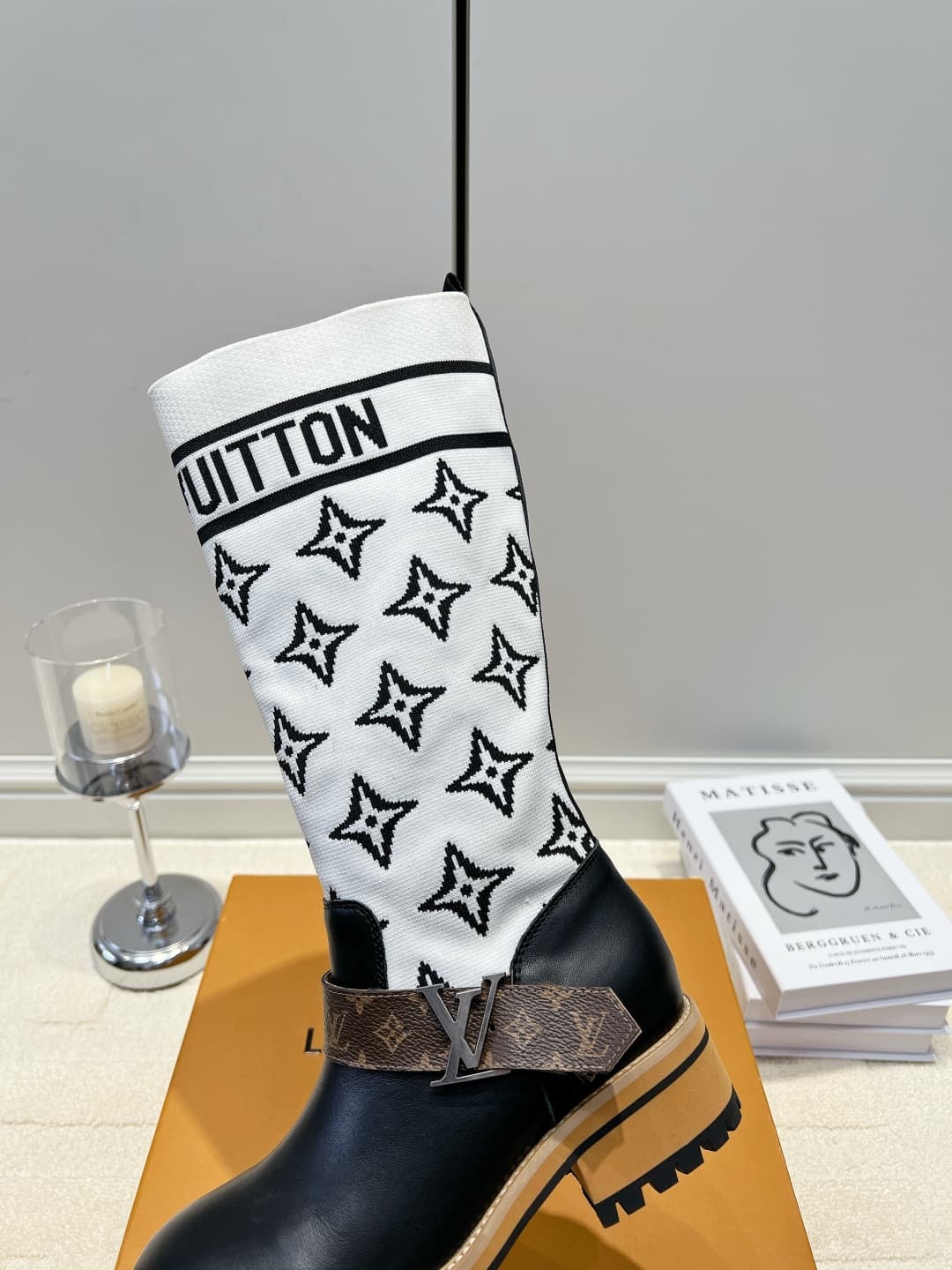 D9091 LV Knit Seam High Boots 26ss — image 7
