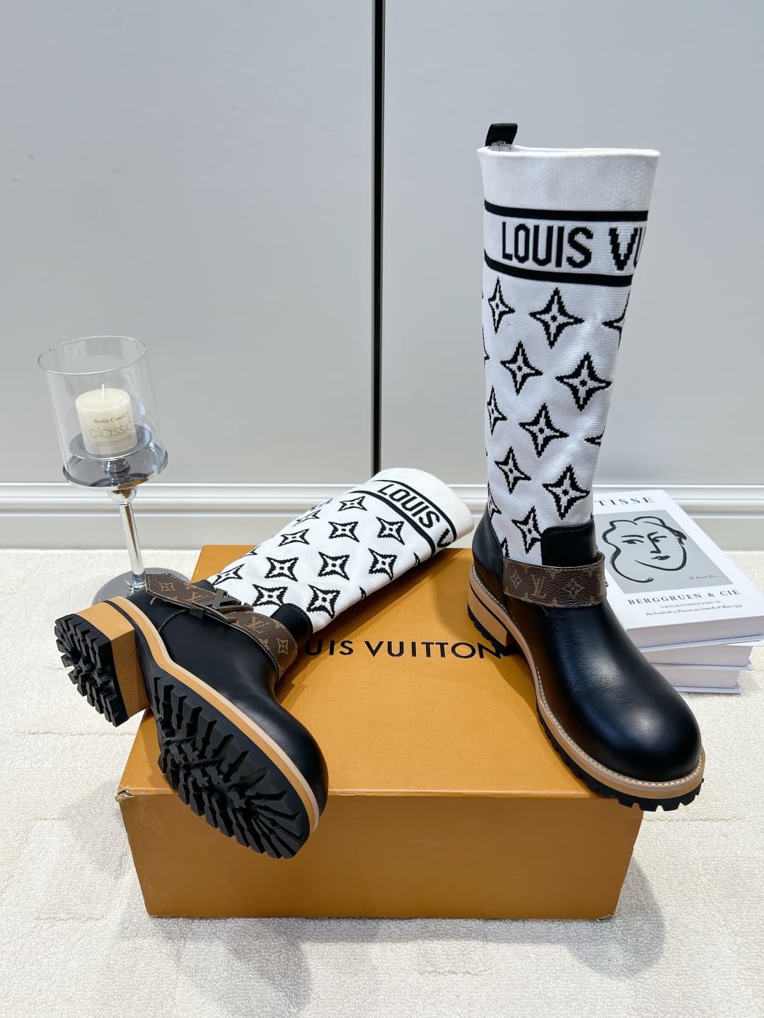 D9091 LV Knit Seam High Boots 26ss — image 2