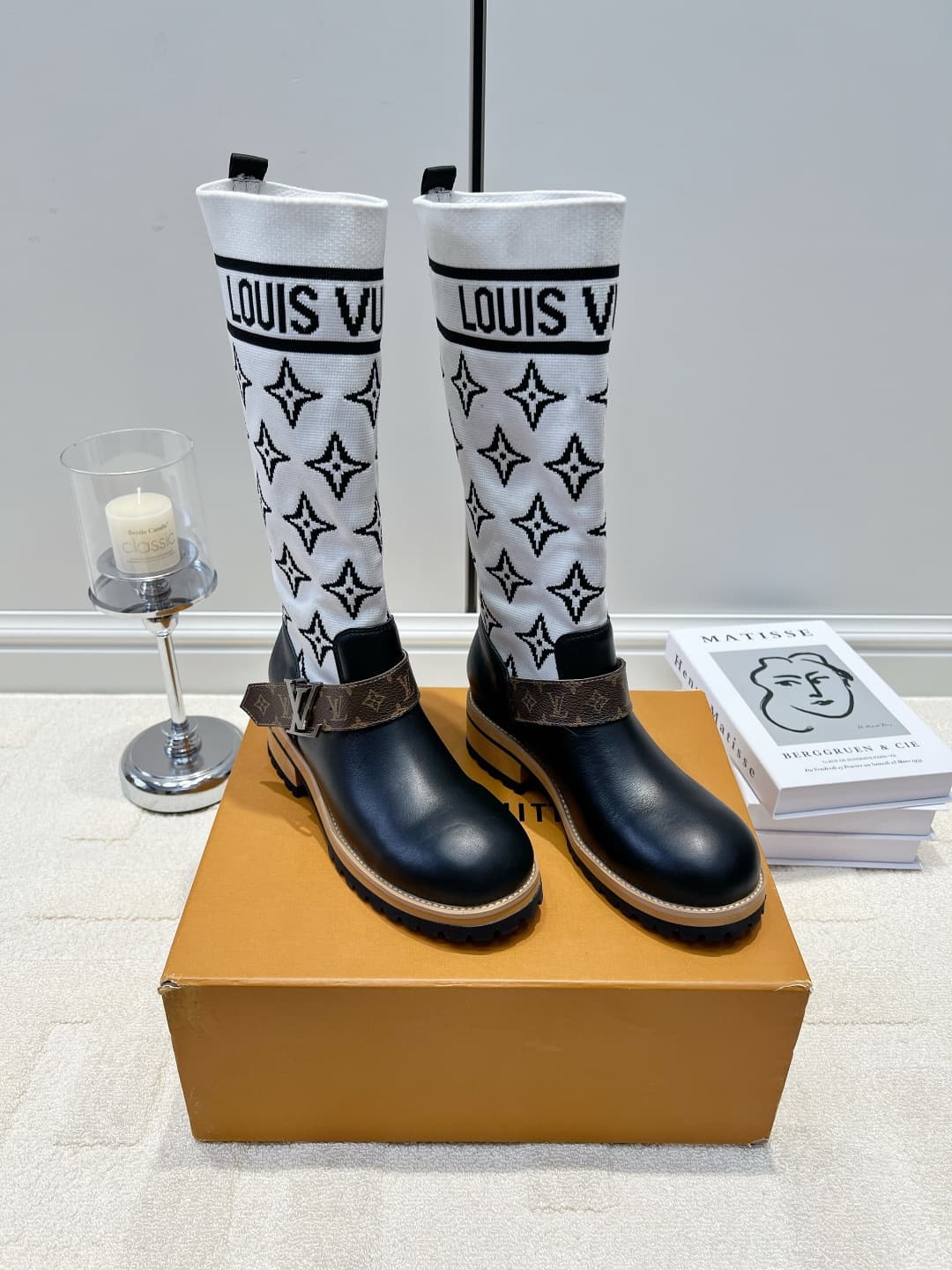 D9091 LV Knit Seam High Boots 26ss — image 3