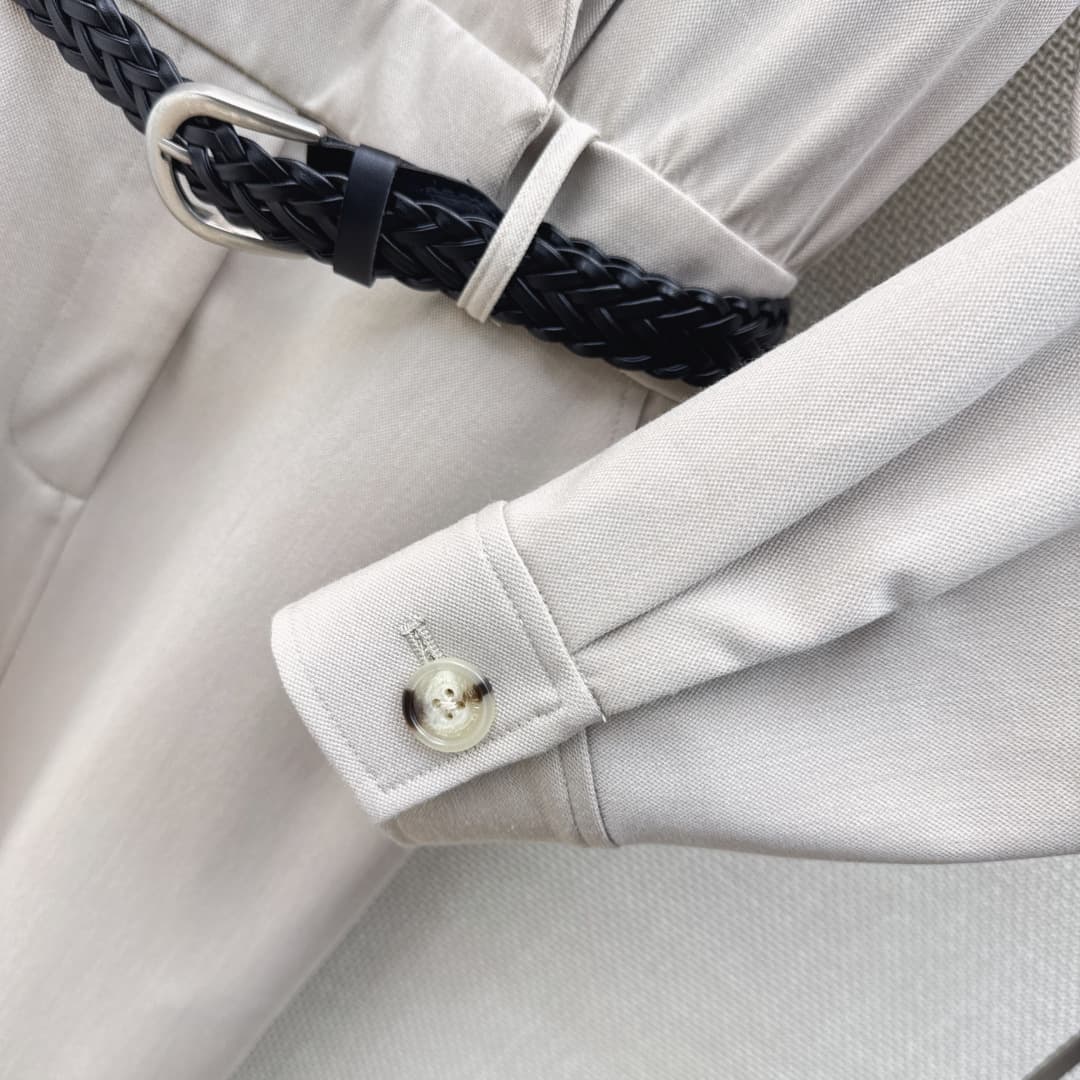 C18440 C-shaped skirt Bc 26Ss————The latest style in early spring: a dress with woven belt decoration and a stylish suit-like cut🖤 It’s a skirt that’s suitable for both work and daily use; easy to wear in various situations. The length goes above the knee — image 7