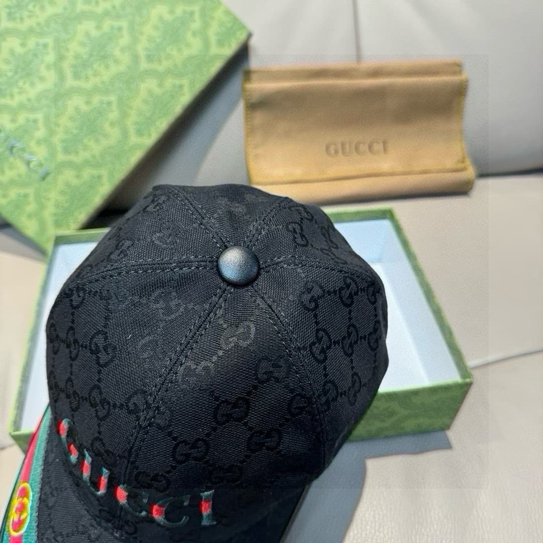 C29871 Bag with box, Gucci new model baseball cap, double G straps. 1: 1 – custom molded, intricate embroidery, with details comparable to those at the store. Original canvas fabric + top-grade cowhide leather, excellent quality! Ideal for stylish men and — image 5