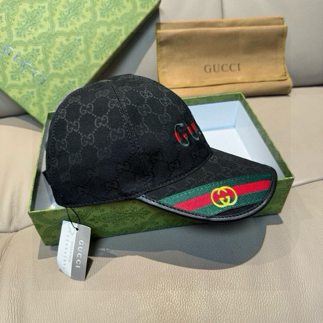 C29871 Bag with box, Gucci new model baseball cap, double G straps. 1: 1 – custom molded, intricate embroidery, with details comparable to those at the store. Original canvas fabric + top-grade cowhide leather, excellent quality! Ideal for stylish men and — image 2