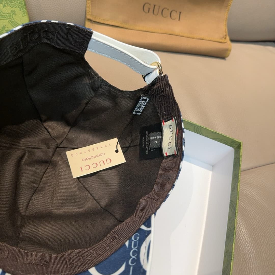 C29866 Bag-shaped hat, new Gucci baseball cap model. Features Gucci embroidery. Custom-made by 1:1. Made from premium sailcloth and top-grade cowhide material, with pure cotton lining – lightweight and breathable! Excellent quality. Standard head circumfe — image 6