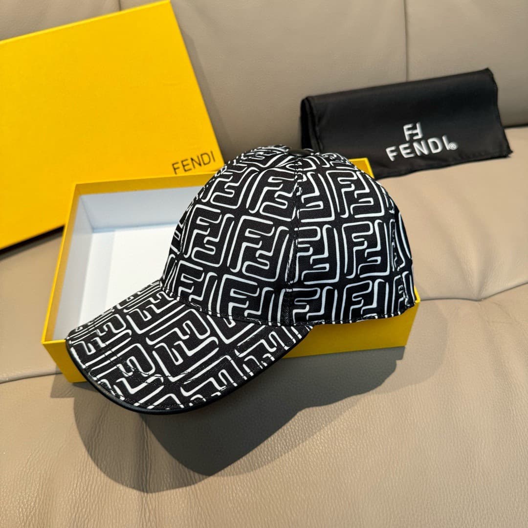 C29826 Baggy bag, Fendi new-style original baseball cap. Double F print pattern, a popular item sold at the boutique all year round with excellent reputation. 1:1 – custom-made according to the mold. Original print pattern fabric + top-grade cowhide mater — image 2