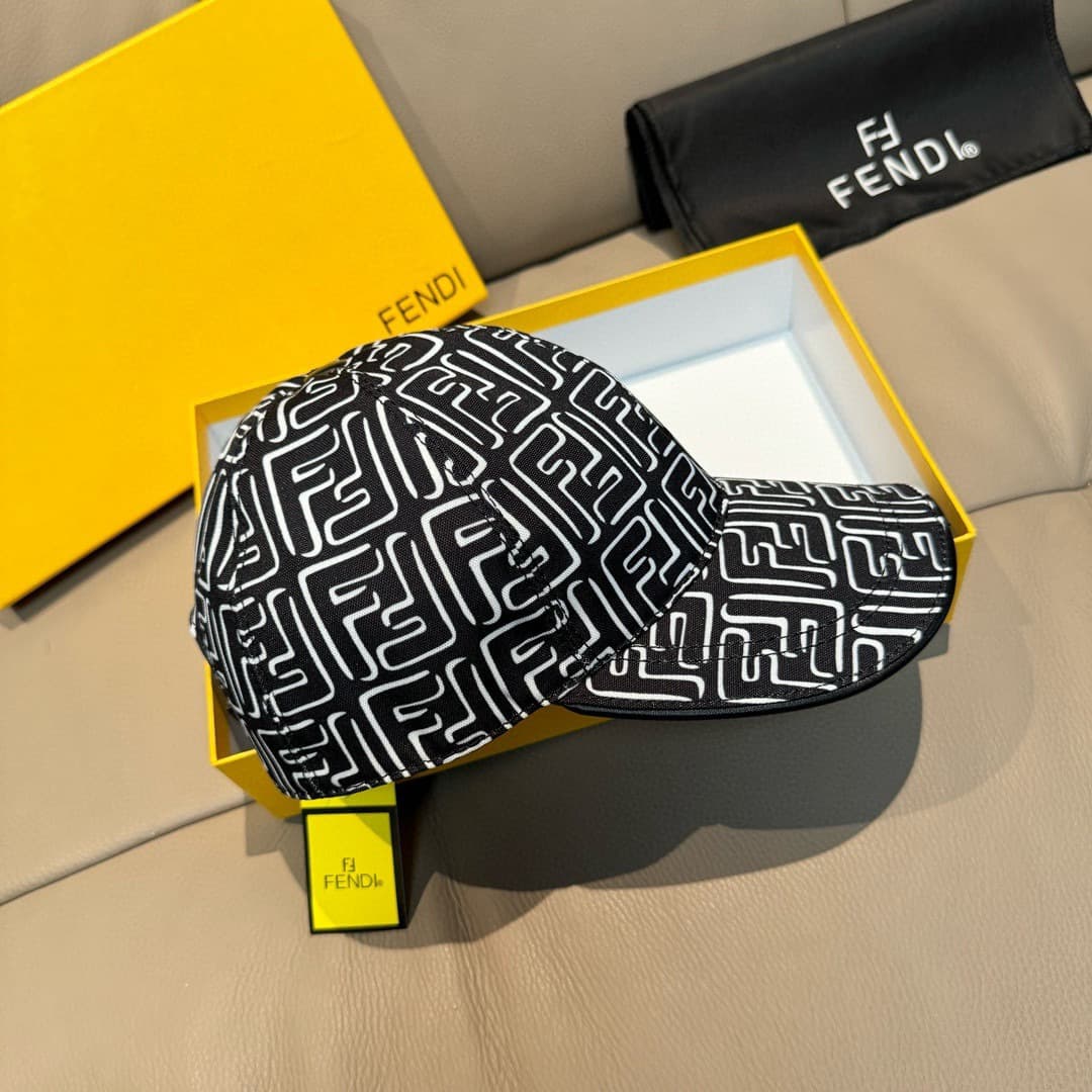 C29826 Baggy bag, Fendi new-style original baseball cap. Double F print pattern, a popular item sold at the boutique all year round with excellent reputation. 1:1 – custom-made according to the mold. Original print pattern fabric + top-grade cowhide mater — image 4