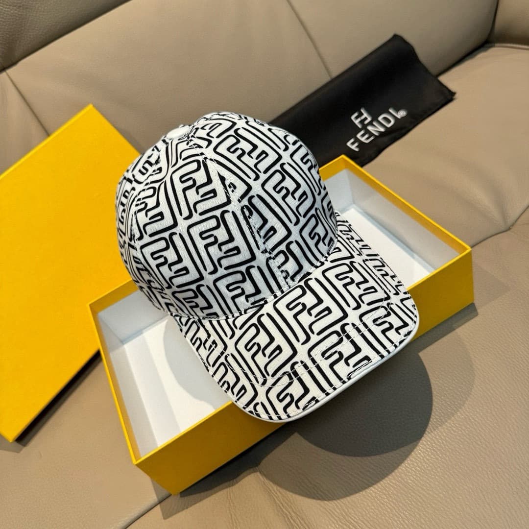 C29825 Bagged cap, Fendi new model baseball cap. Double F pattern, always in high demand at the store, highly rated. 1:1 – custom molded, original pattern fabric + top-grade cowhide material, lightweight and breathable! Excellent quality. Basic head circu — image 2