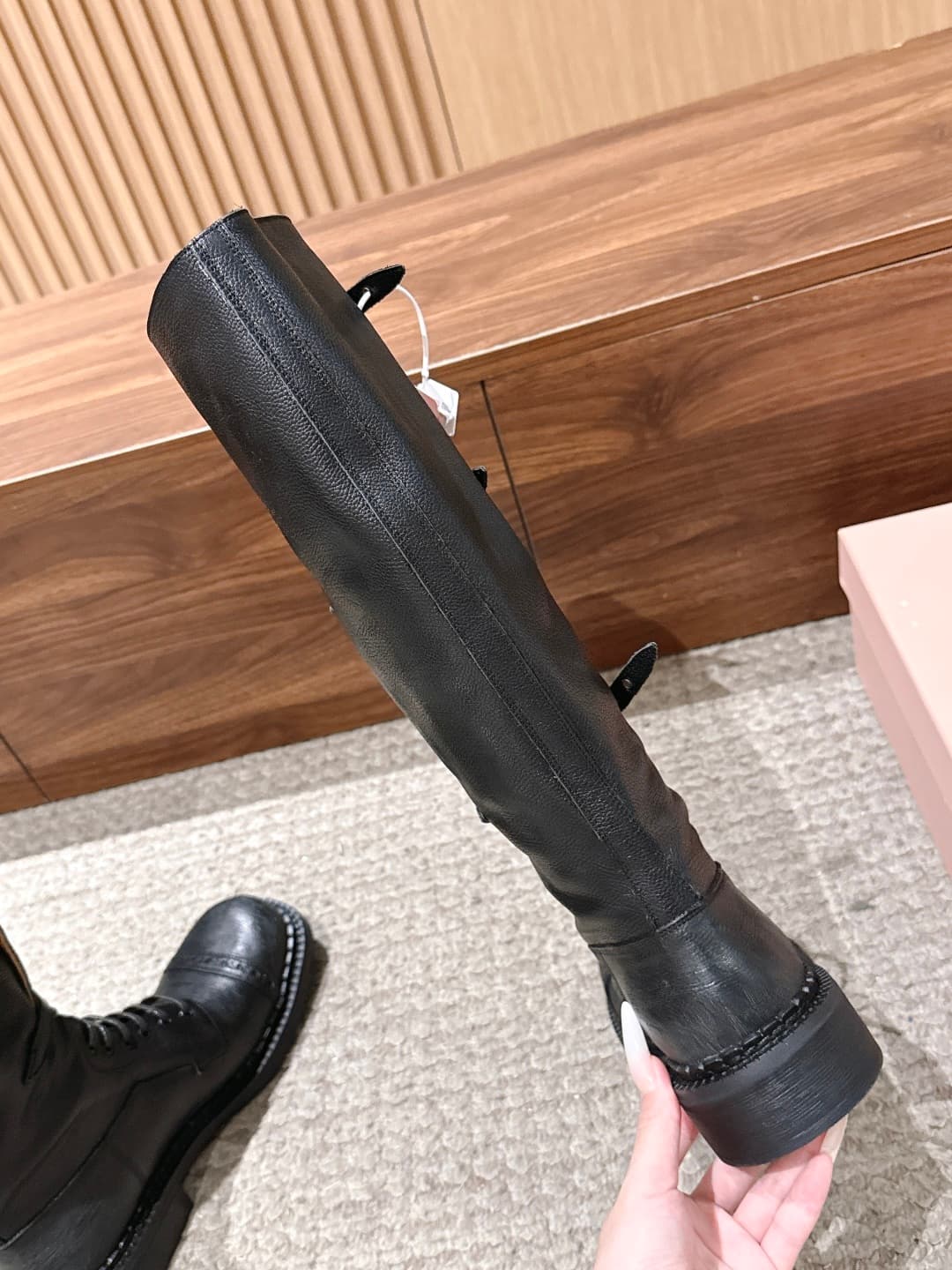 D10577 MiuMiu New Model Rider Long Boots – A stylish long boot with a classic motorcycle-style design. — image 8