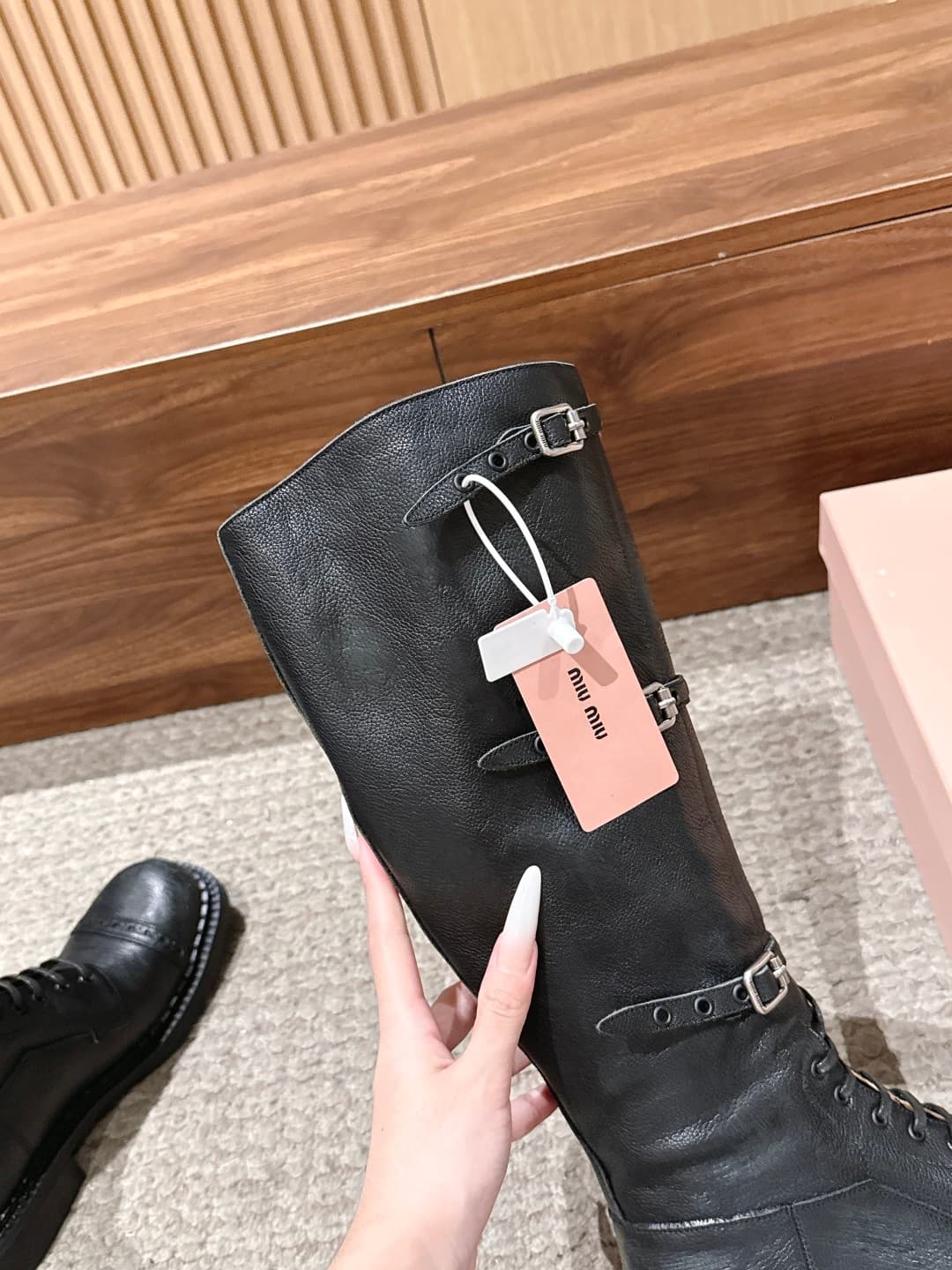 D10577 MiuMiu New Model Rider Long Boots – A stylish long boot with a classic motorcycle-style design. — image 7