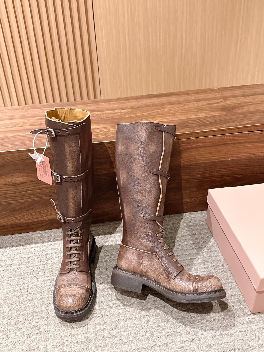 D10576 MiuMiu New model riding boots, stylish long boots with a classic motorcycle-style design. — image 3
